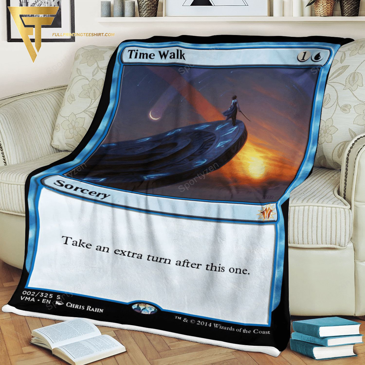 Game Magic The Gathering Time Walk All Over Print Blanket