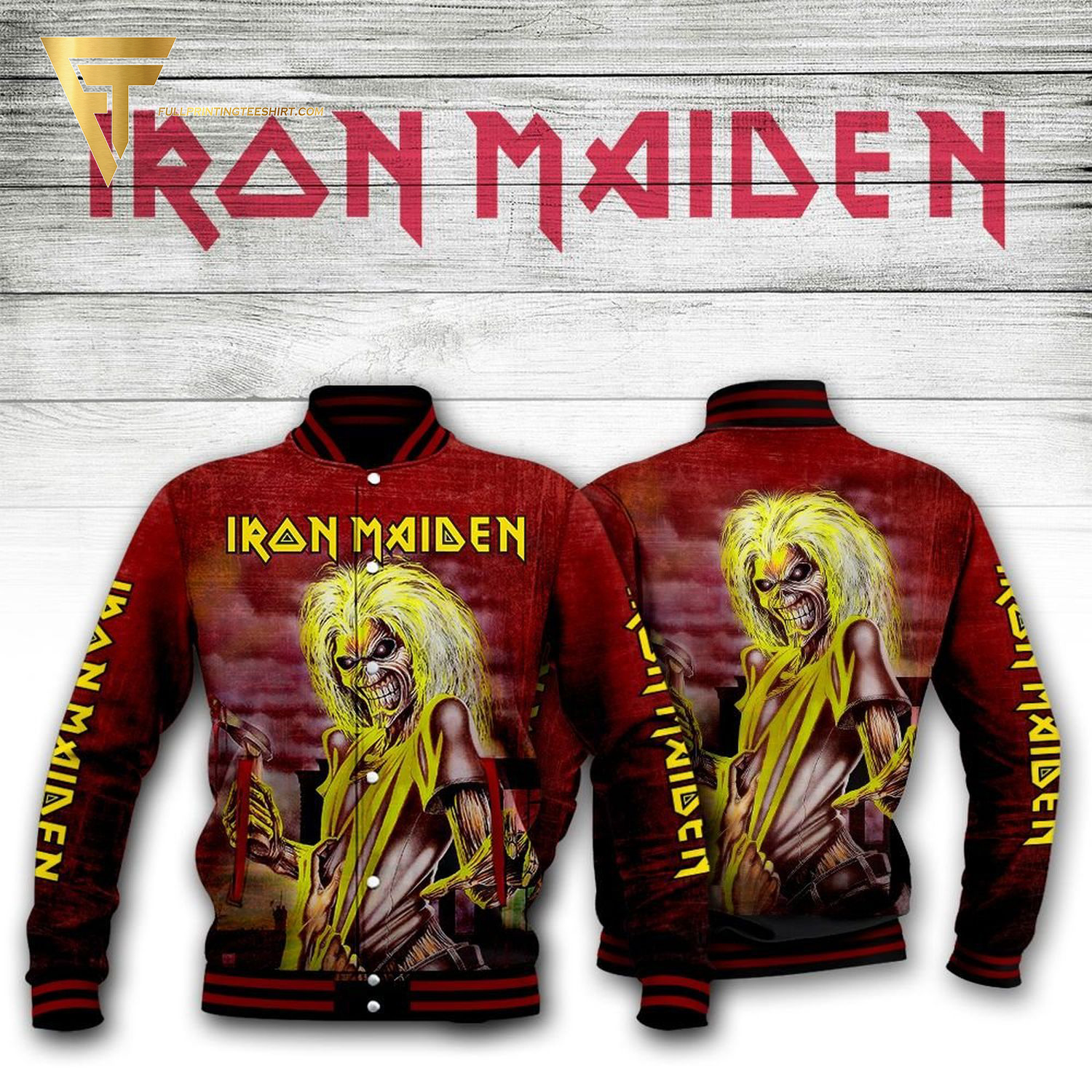 Iron Maiden Rock Band Full Print Baseball Jacket