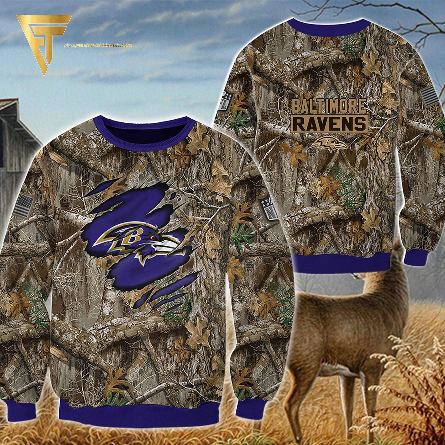 National Football League Baltimore Ravens Camo Shirt