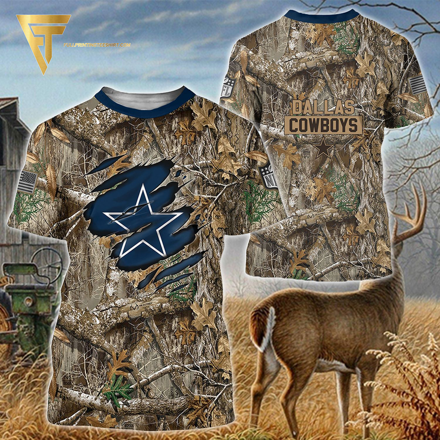 National Football League Dallas Cowboys Camo Shirt