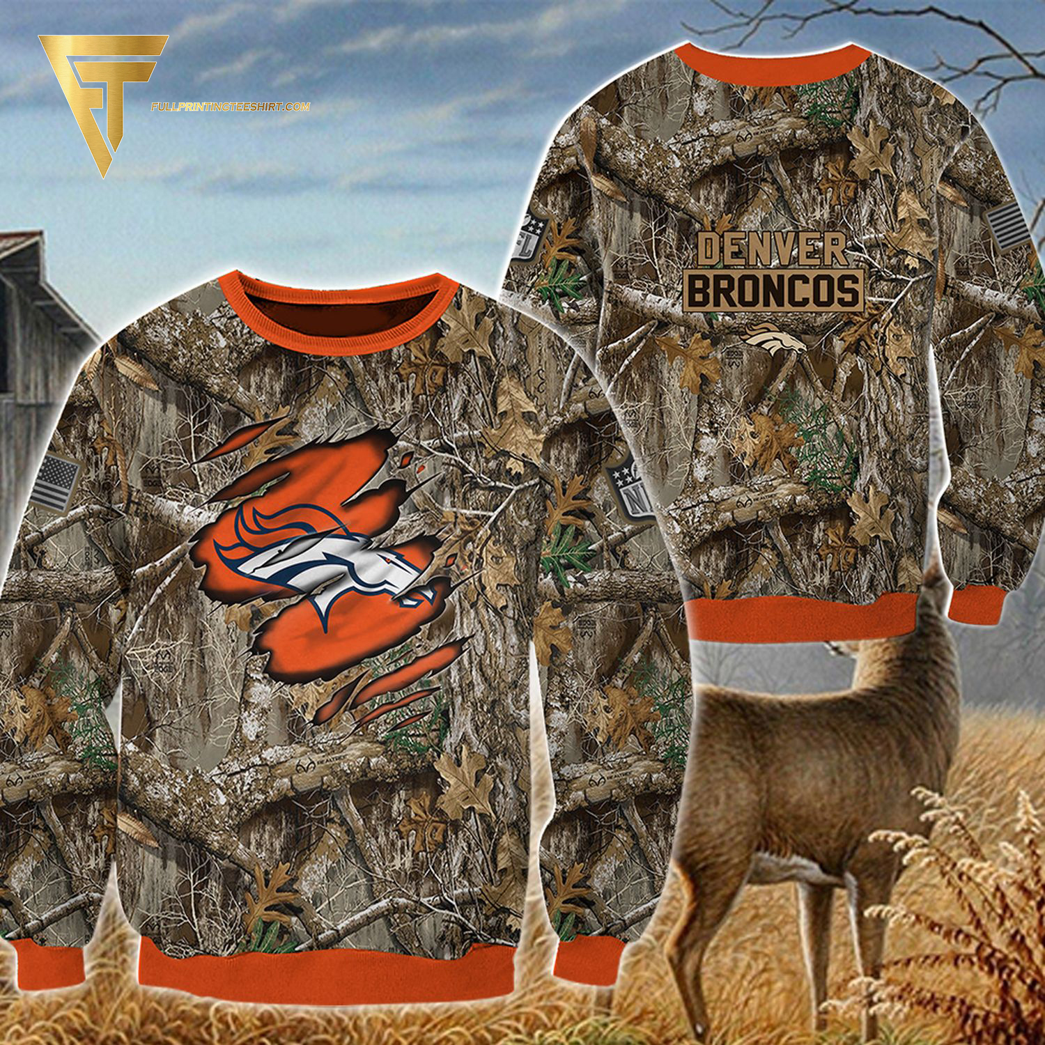 National Football League Denver Broncos Camo Shirt