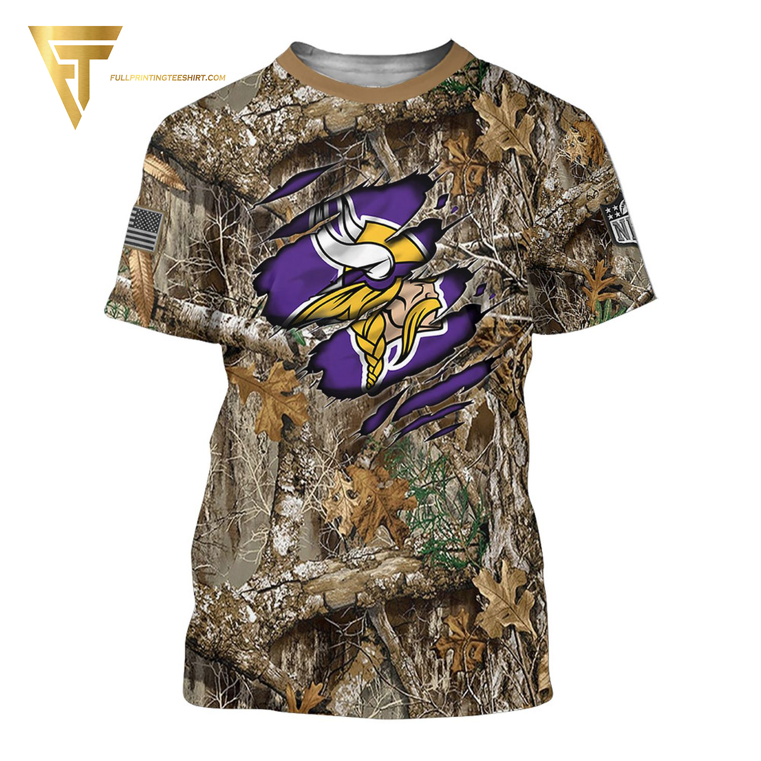 National Football League Minnesota Vikings Camo Shirt