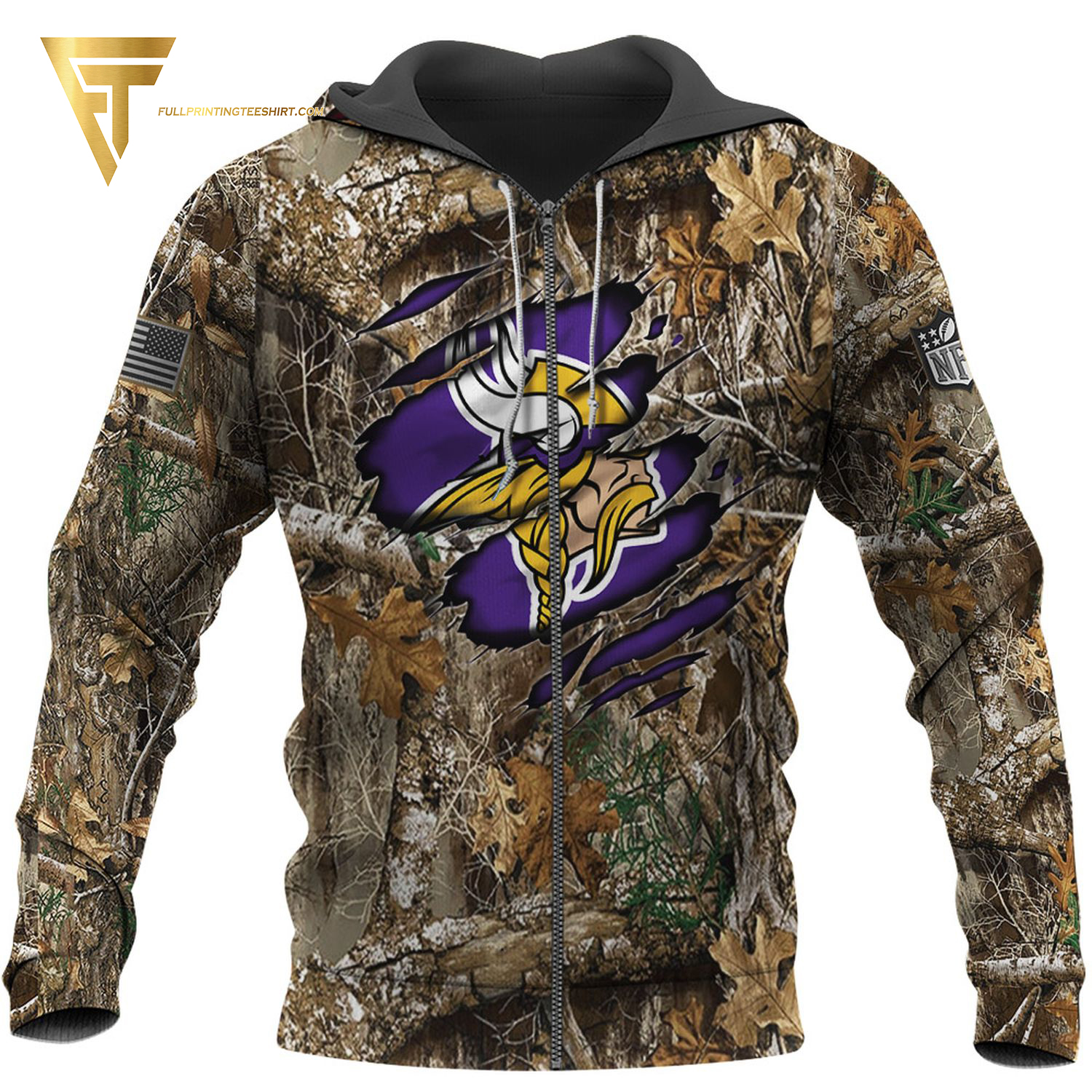 National Football League Minnesota Vikings Camo Shirt