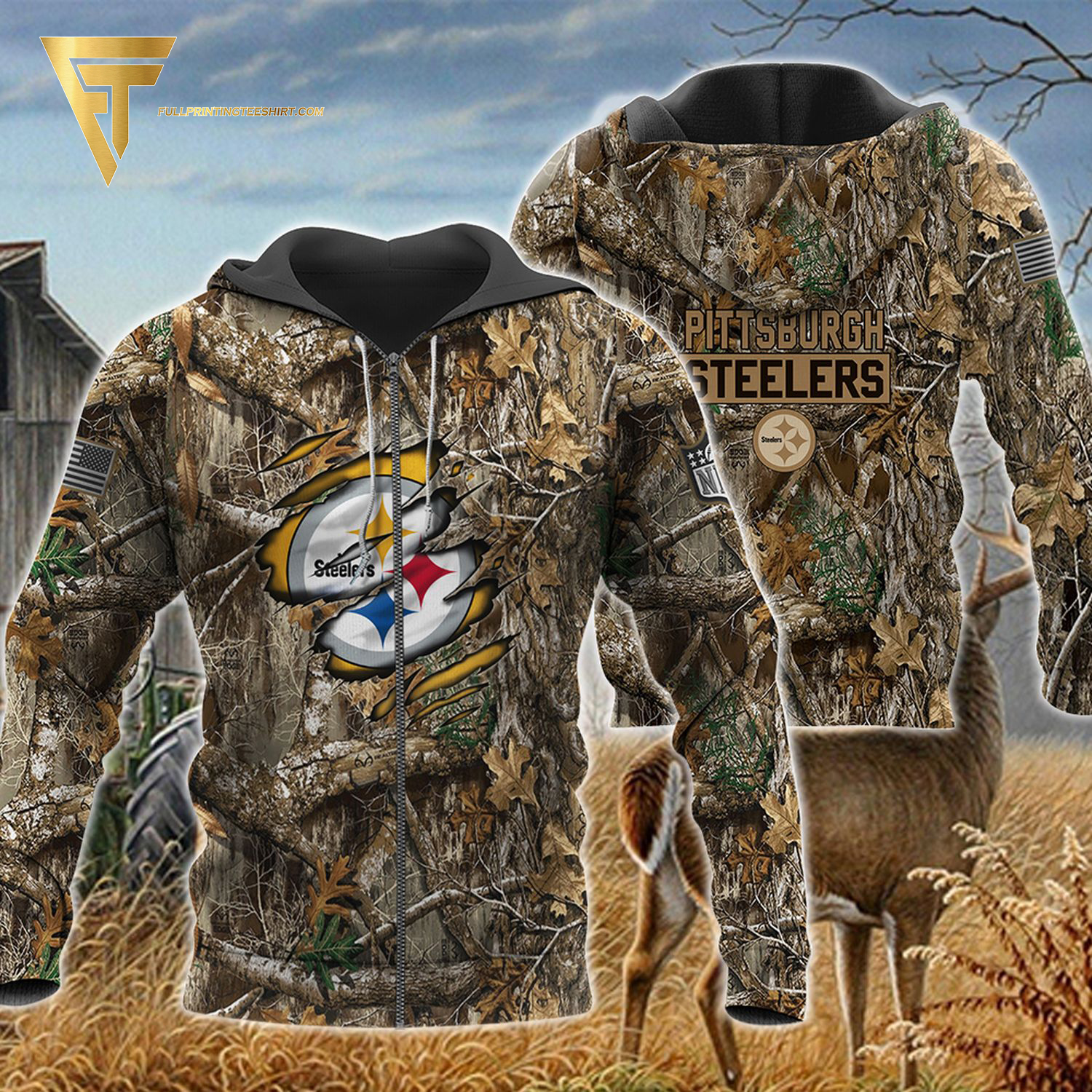 National Football League Pittsburgh Steelers Hunting Shirt
