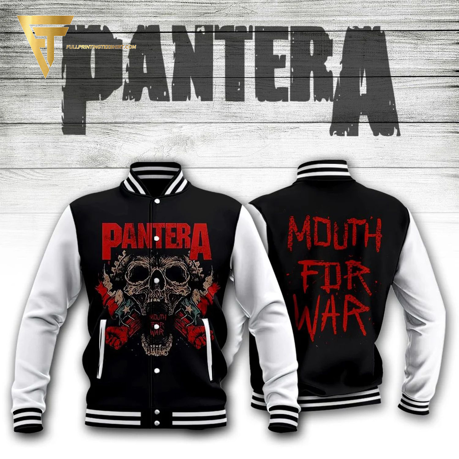 Pantera Rock Band Full Print Baseball Jacket