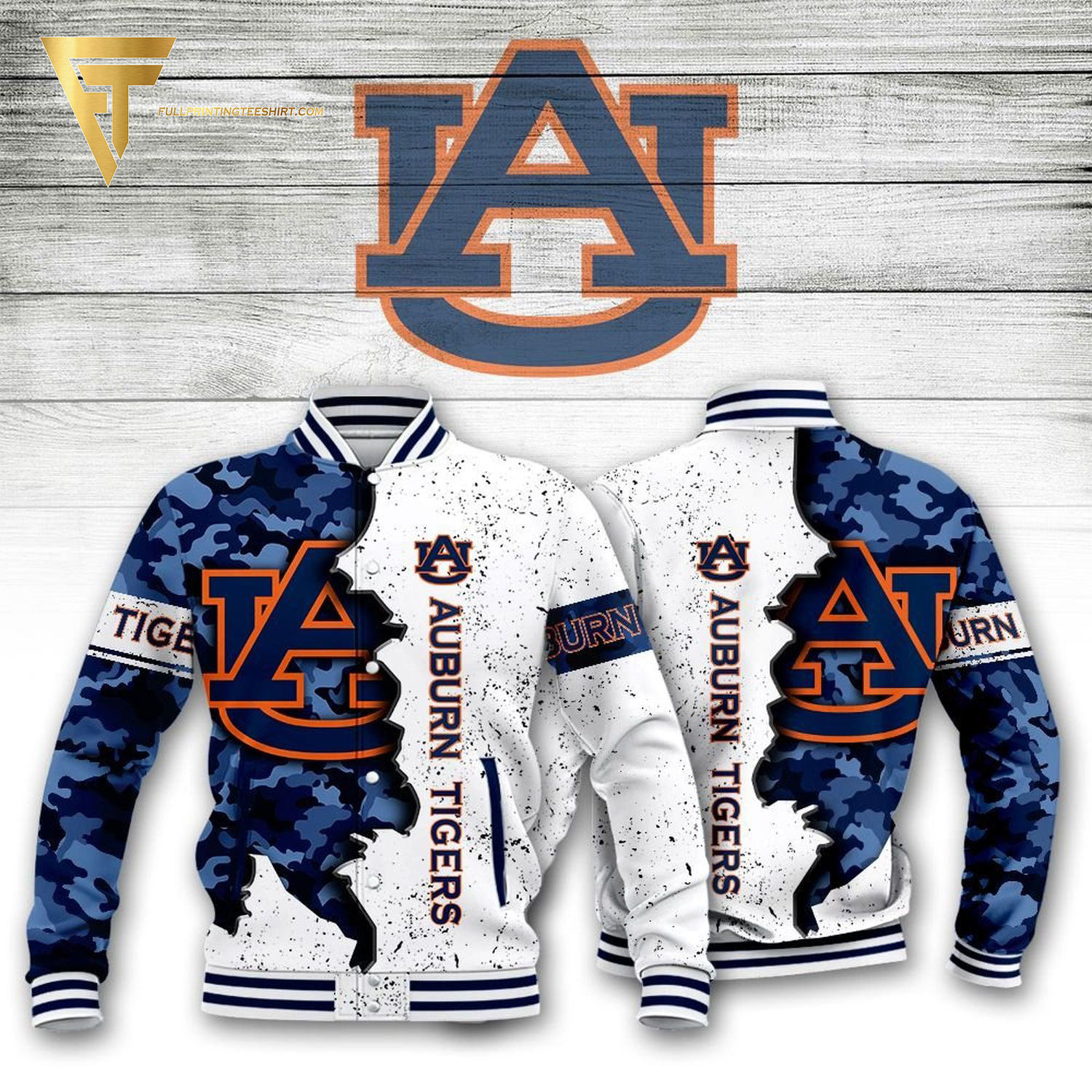 The Auburn Tigers Full Print Baseball Jacket