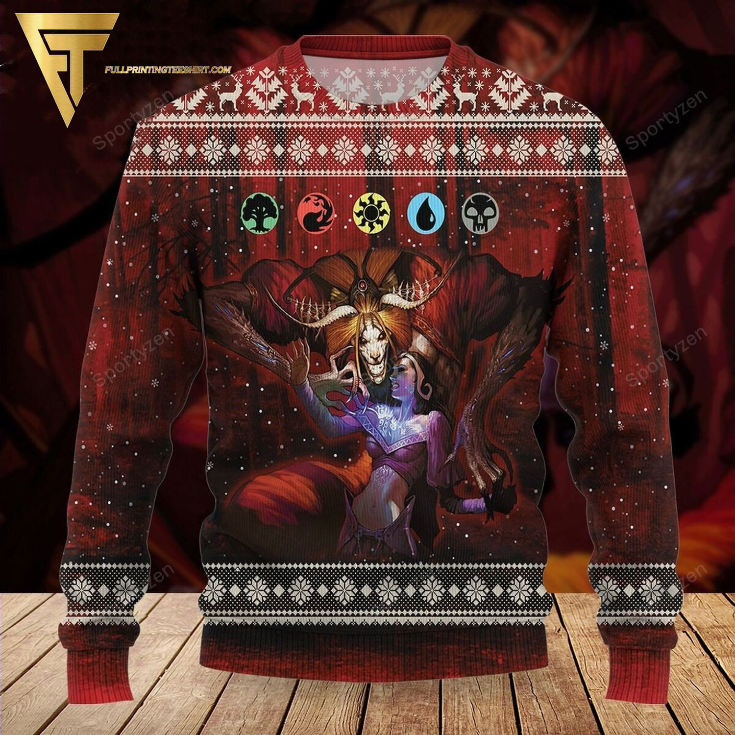 Game Magic The Gathering Demonic Tutor Full Print Ugly Christmas Sweater