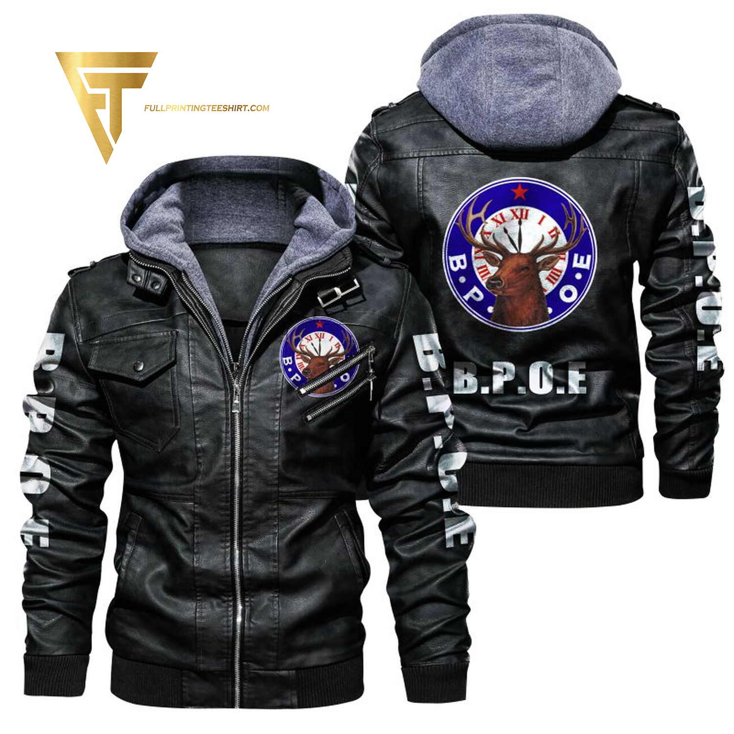 Benevolent And Protective Order Of Elks Full Print Leather Jacket