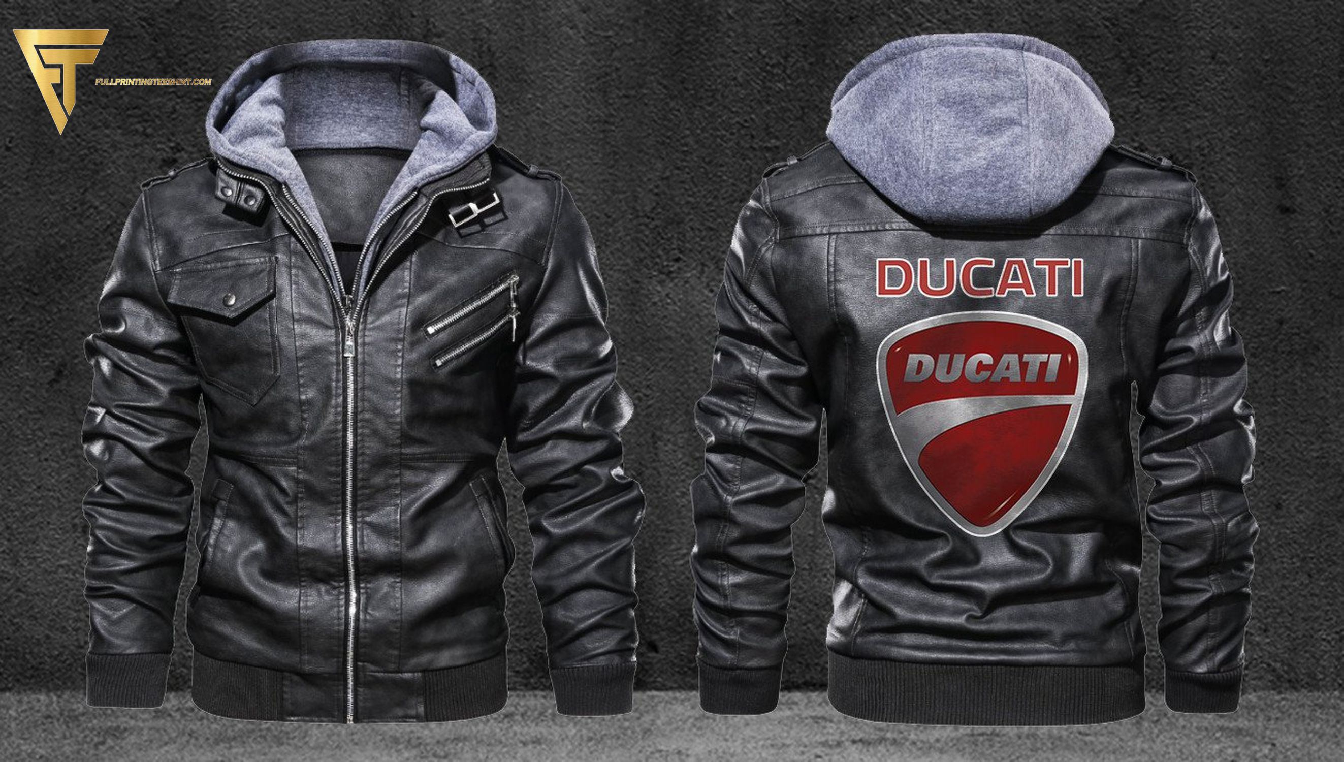Ducati Motorcycle Logo Leather Jacket