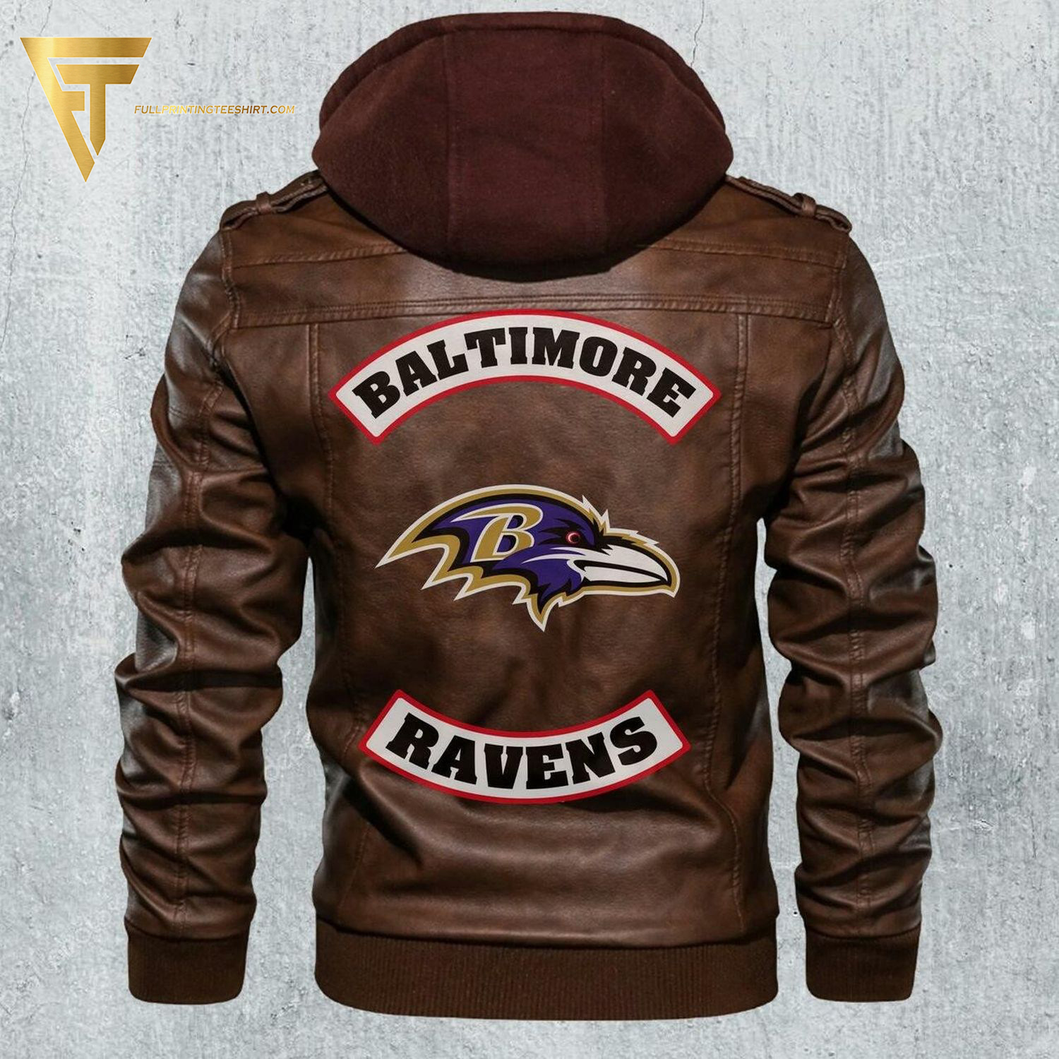 NFL Baltimore Ravens Football Team Leather Jacket