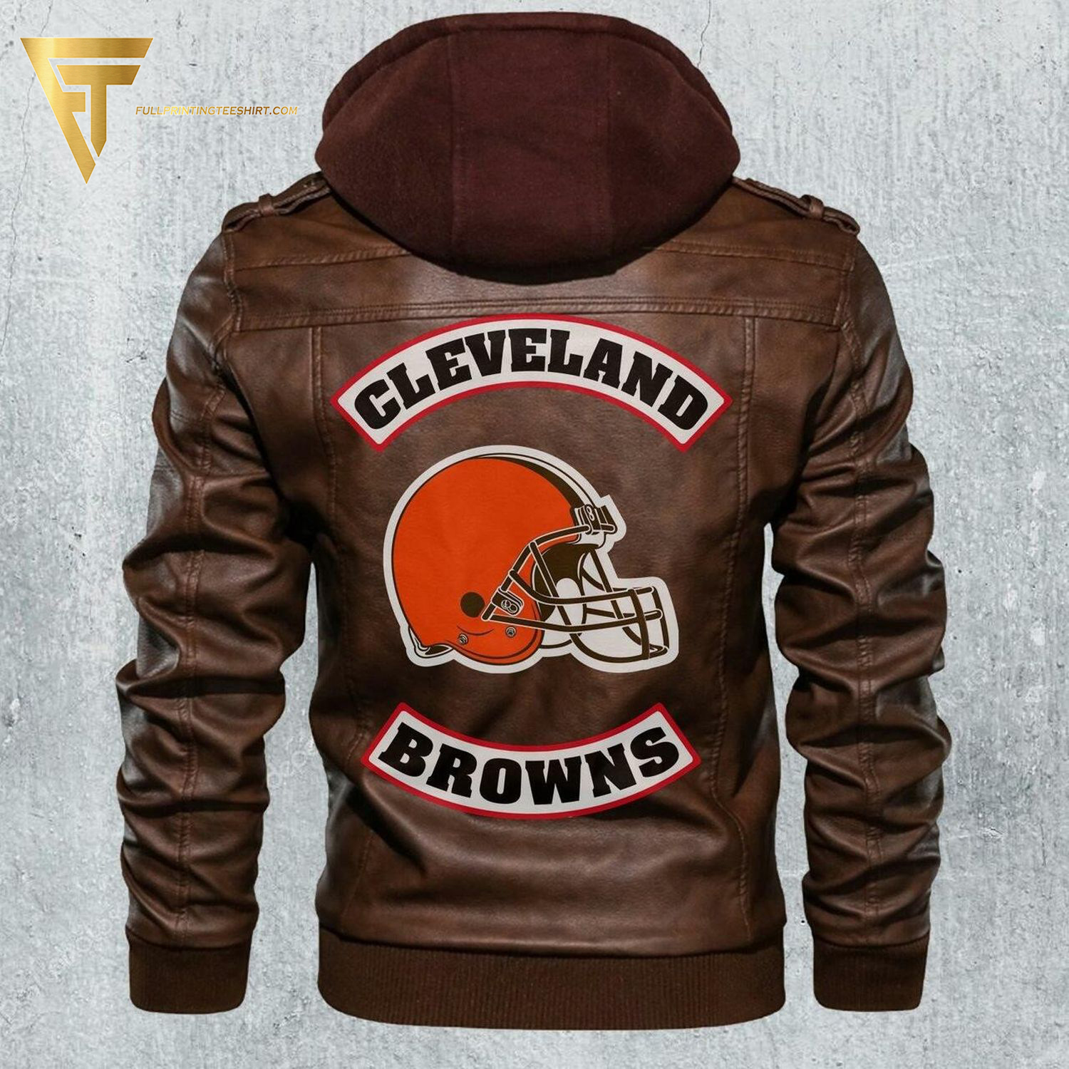 NFL Cleveland Browns Football Team Leather Jacket