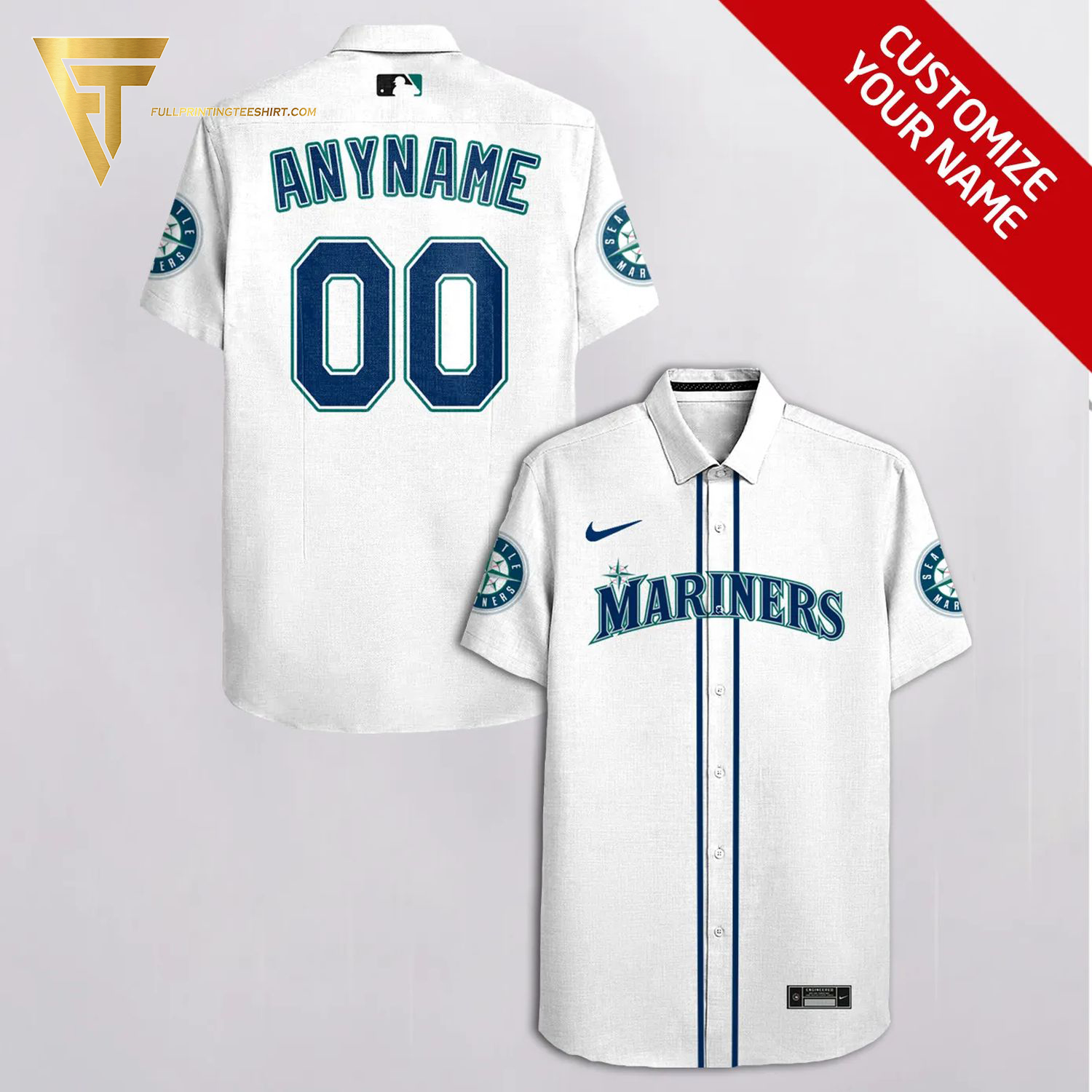Custom Name Seattle Mariners Hawaiian Shirt And Shorts Baseball Mlb Hawaiian  Shirt in 2023