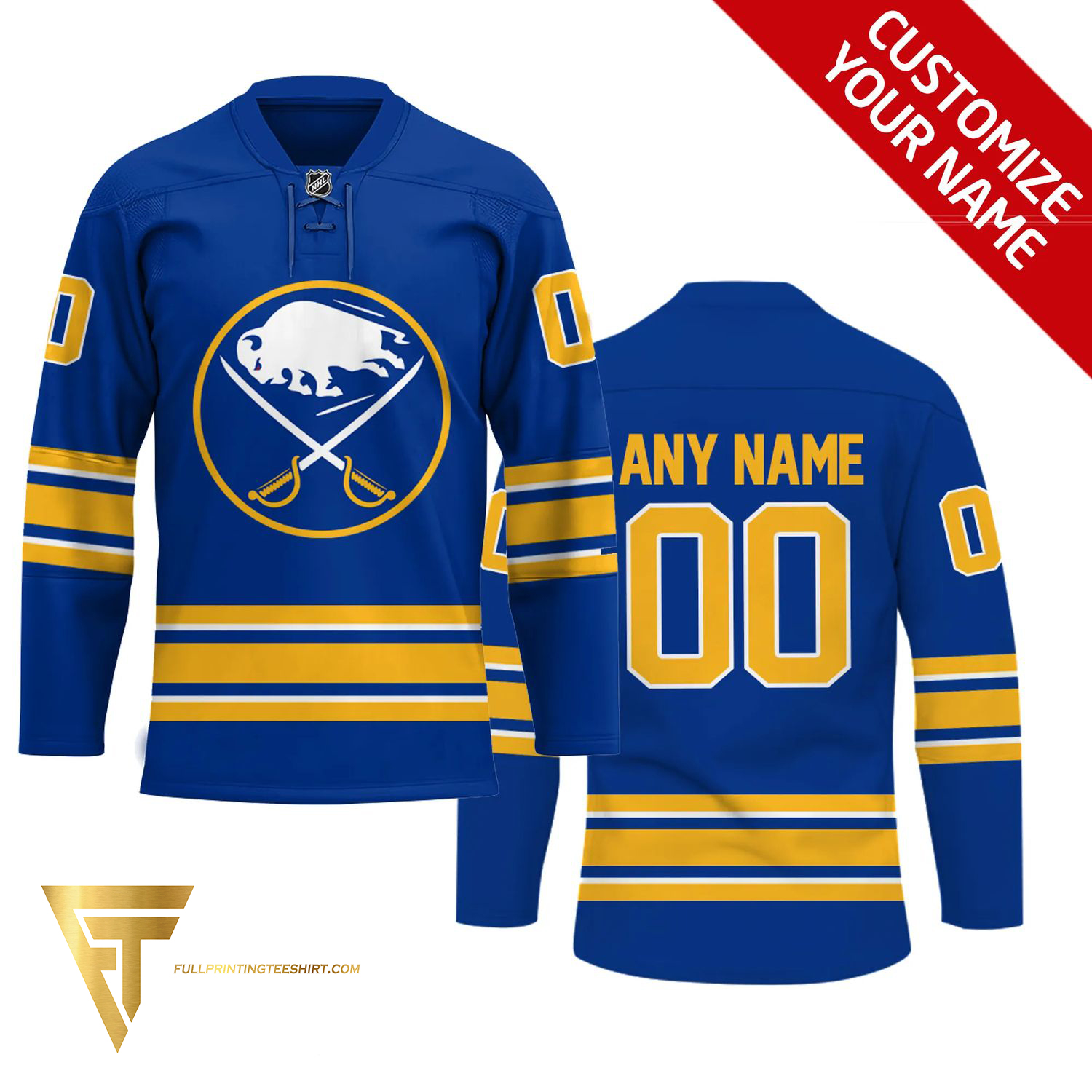 Custom Buffalo Sabres Hockey Jersey Name and Number White NHL