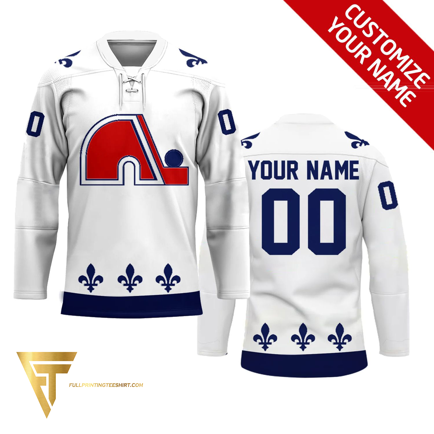New Custom Quebec Nordiques Jersey Name And Number Blue CCM - Tee Fashion  Star