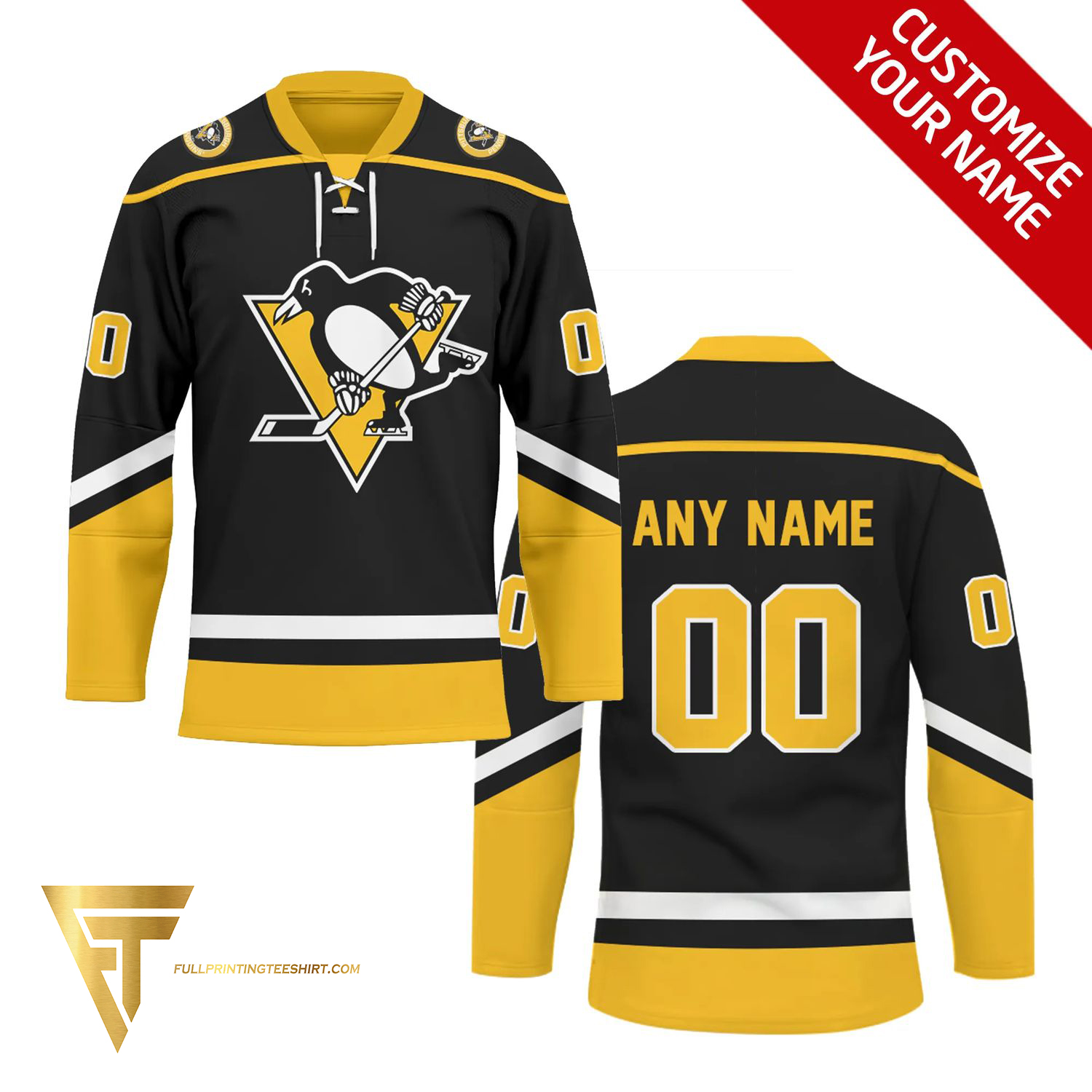 Top-selling item] Custom NHL Pittsburgh Penguins Black Version