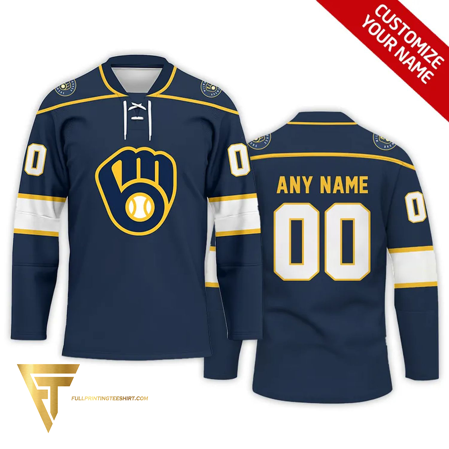 Top-selling item] Custom Miami Marlins Full Printing Hockey Jersey