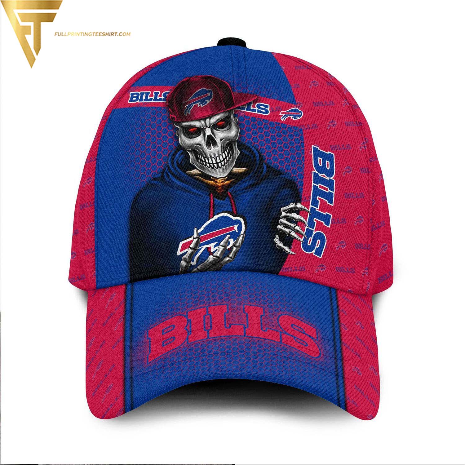 Buffalo Bills NFL Football Skull Custom Name Classic Cap - USALast