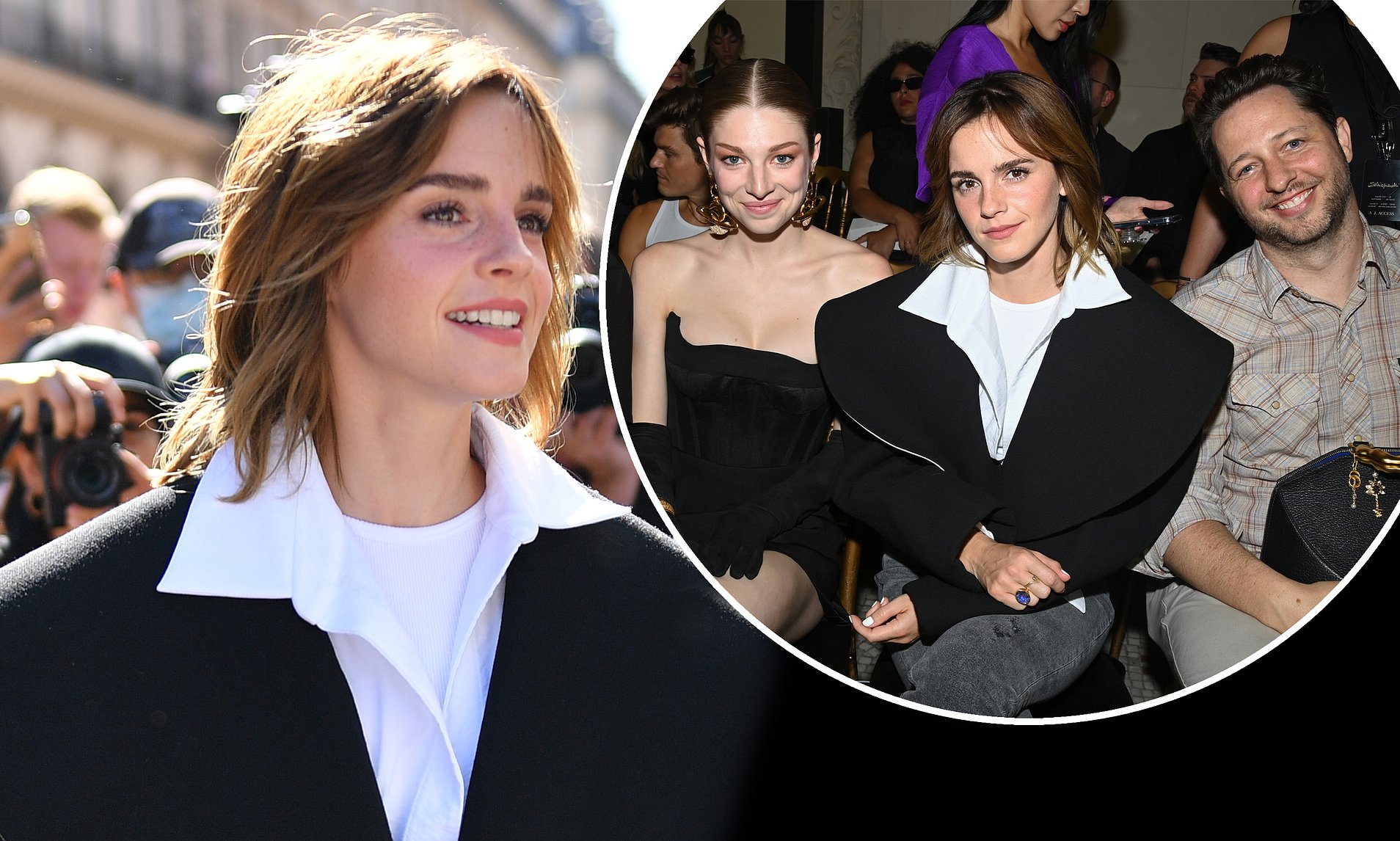 Emma watson suddenly appeared at the show schiaparelli haute couture