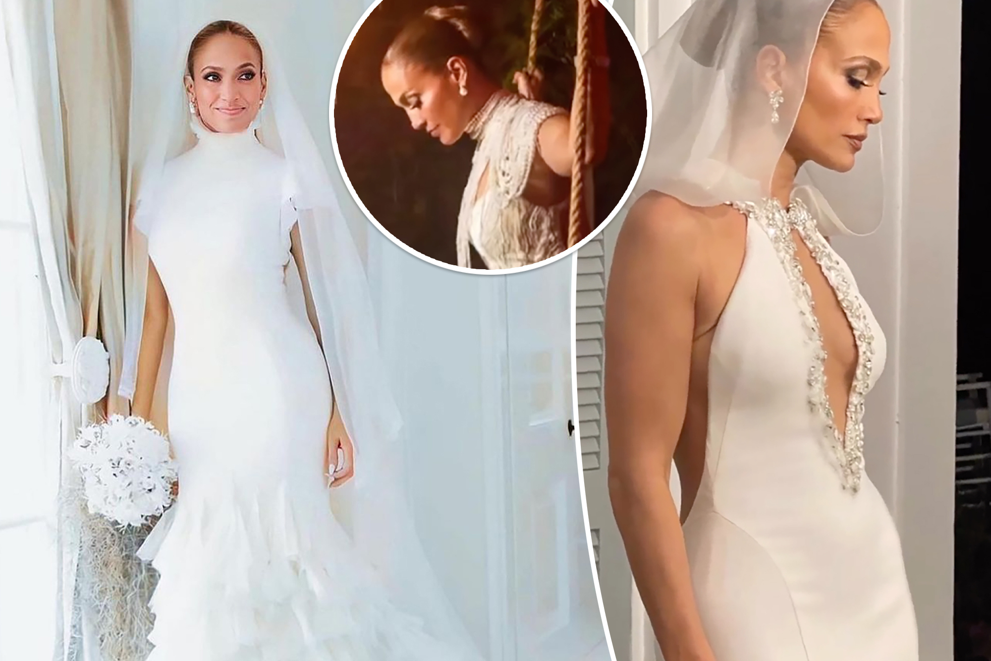 Jennifer lopez shows off her wedding dress tailored by ralph lauren