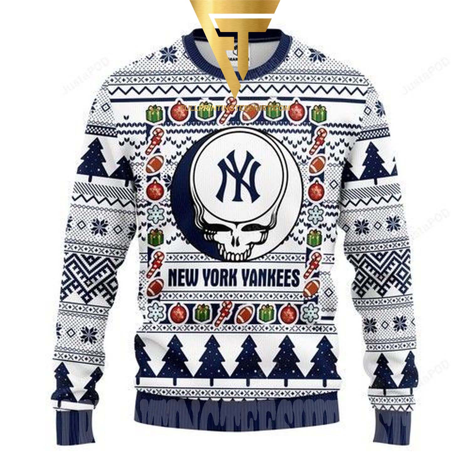 Top-selling item] MLB New York Yankees Grateful Dead Ugly Christmas Sweater