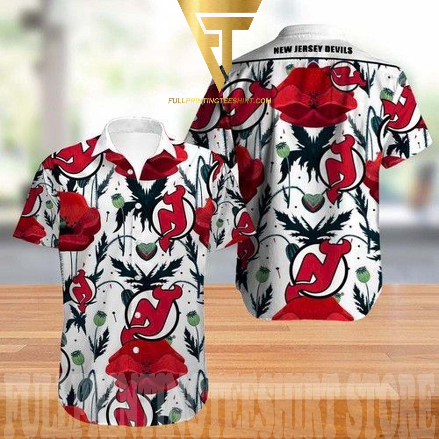 New Jersey Devils NHL Flower Tropical Hawaiian Shirt And Short