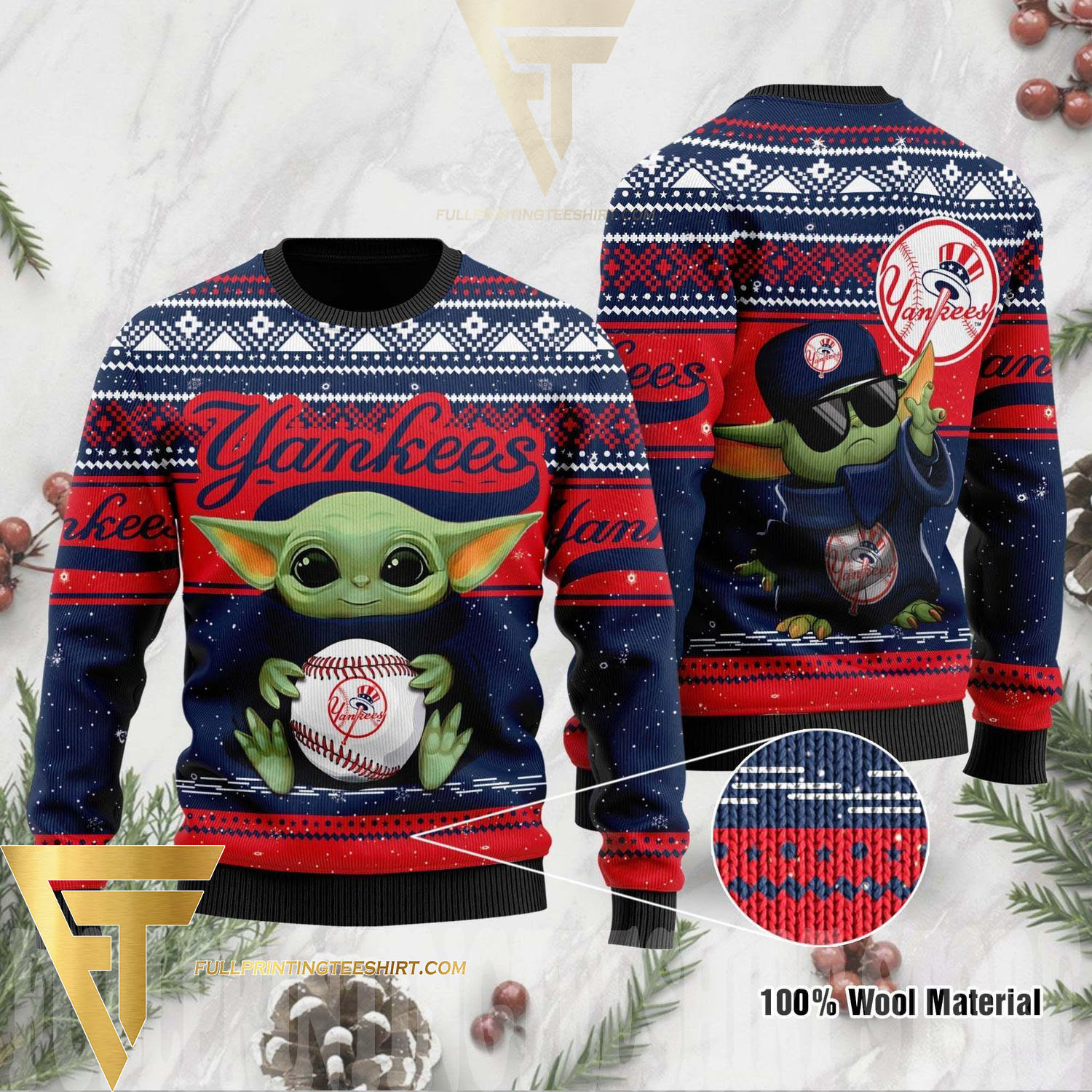 Top-selling item] New York Rangers Knitting Pattern Ugly Christmas Sweater