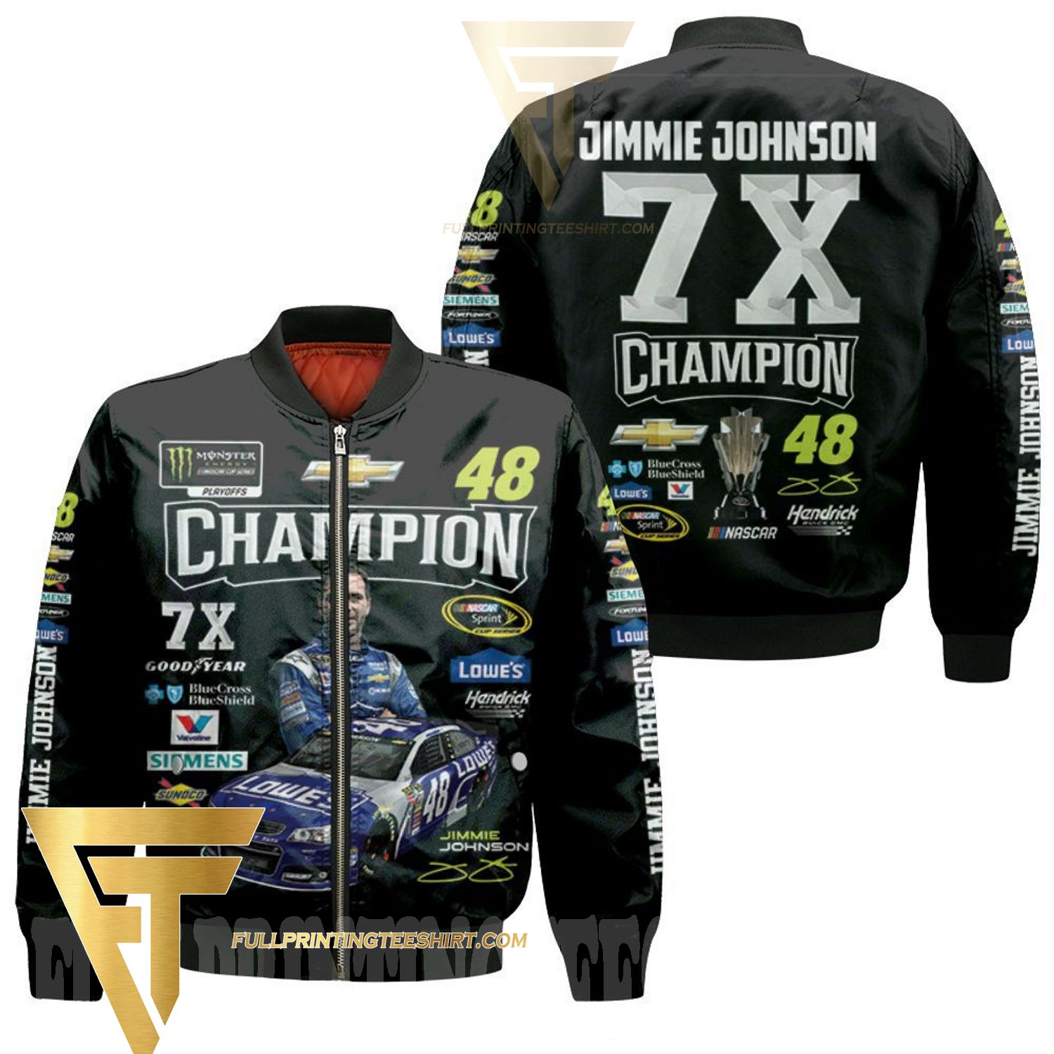 crisis pop pianist Top-selling item] Jimmie Johnson 7x Champion Nascar Racing Driver Signature  For Fan Bomber Jacket