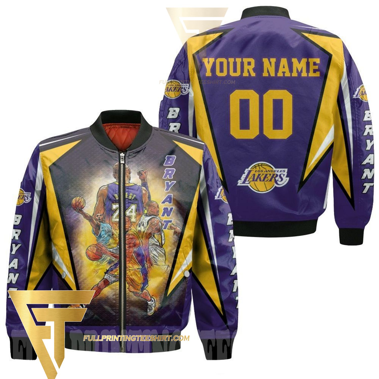 Los Angeles Lakers Leather Bomber Jacket Best Gift For Men And