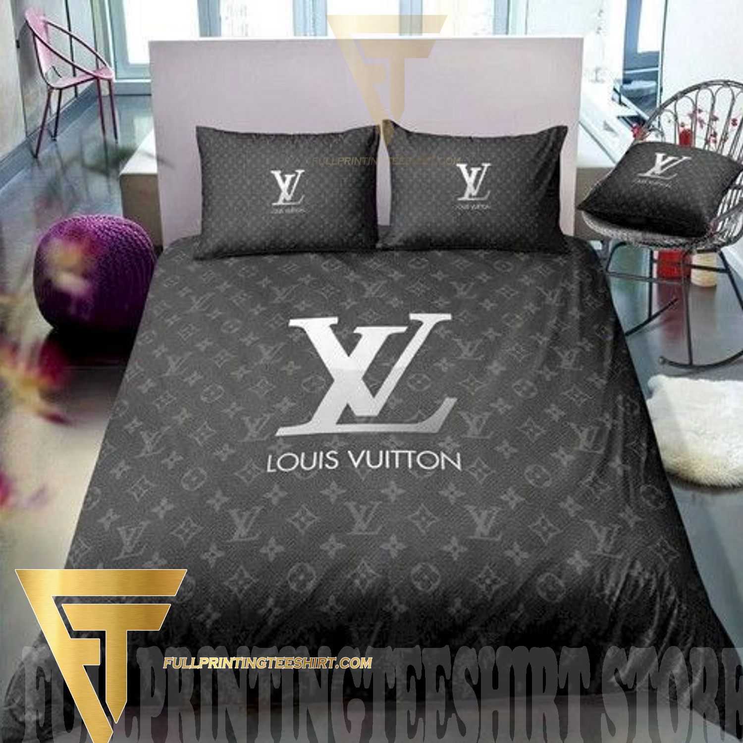 Louis Vuitton Inspired Bedsheet  Duvet And 4 Pillowcases  Brown  Konga  Online Shopping