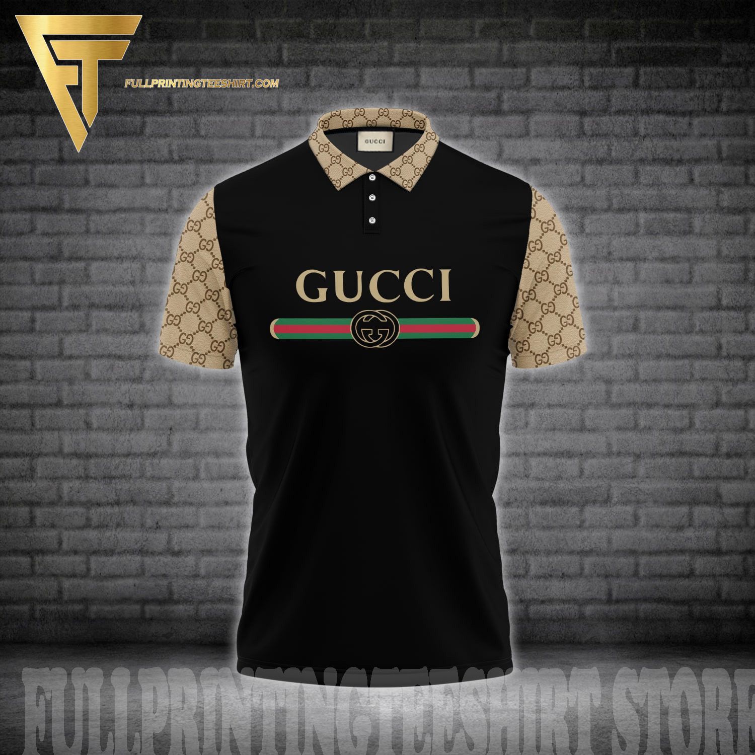 Gucci, Shirts, Gucci Monogram Polo Shirt