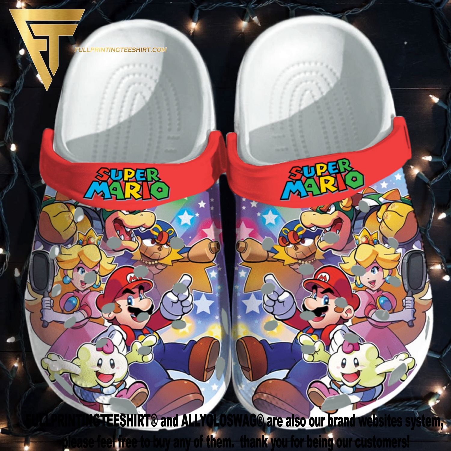 Top-selling Item] Copy Of Super Mario Bros Rubber Crocs Crocband Adult Clogs