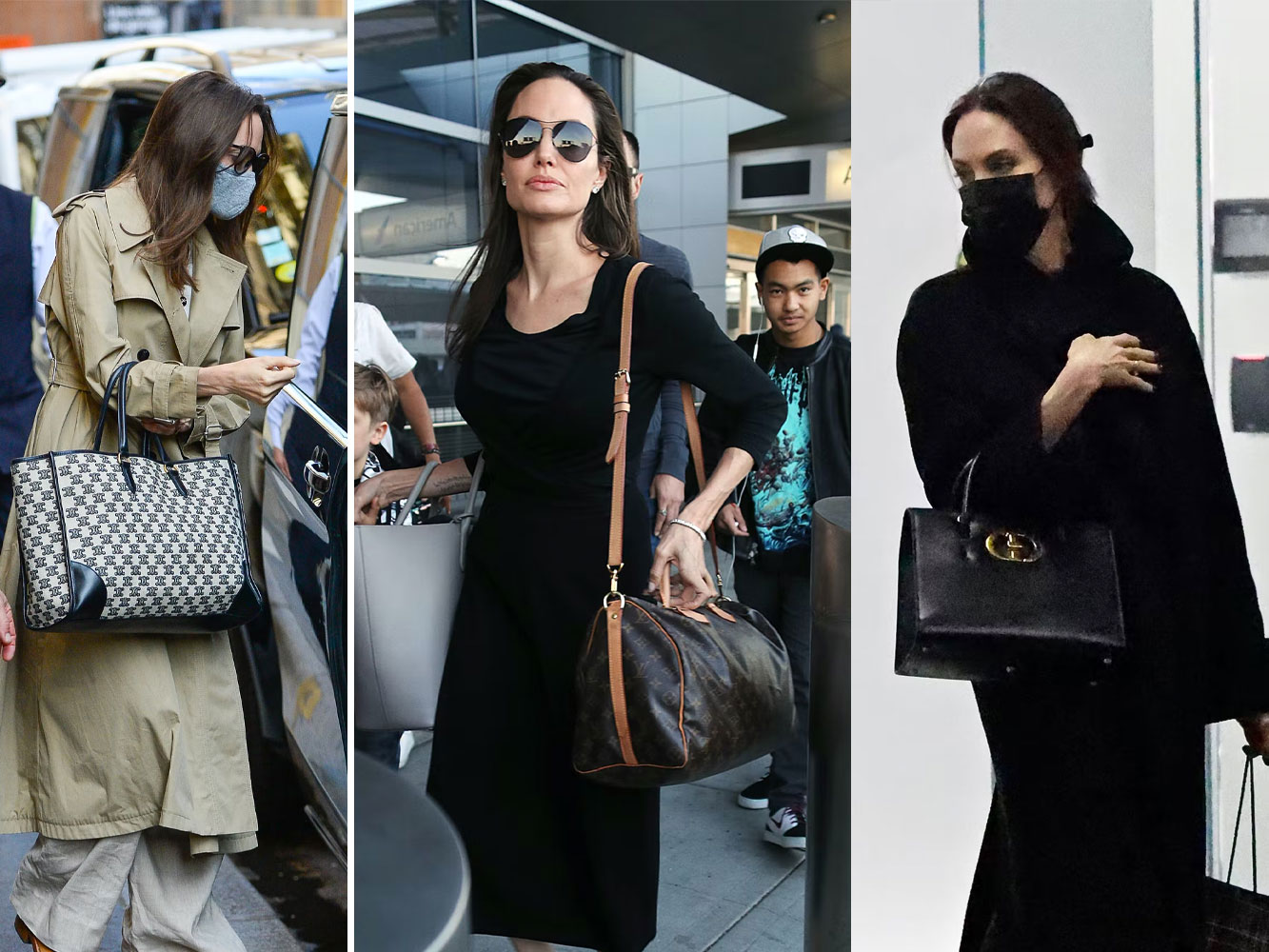 Angelina Jolie favors the handbag model also worn by Jisoo Blackpink