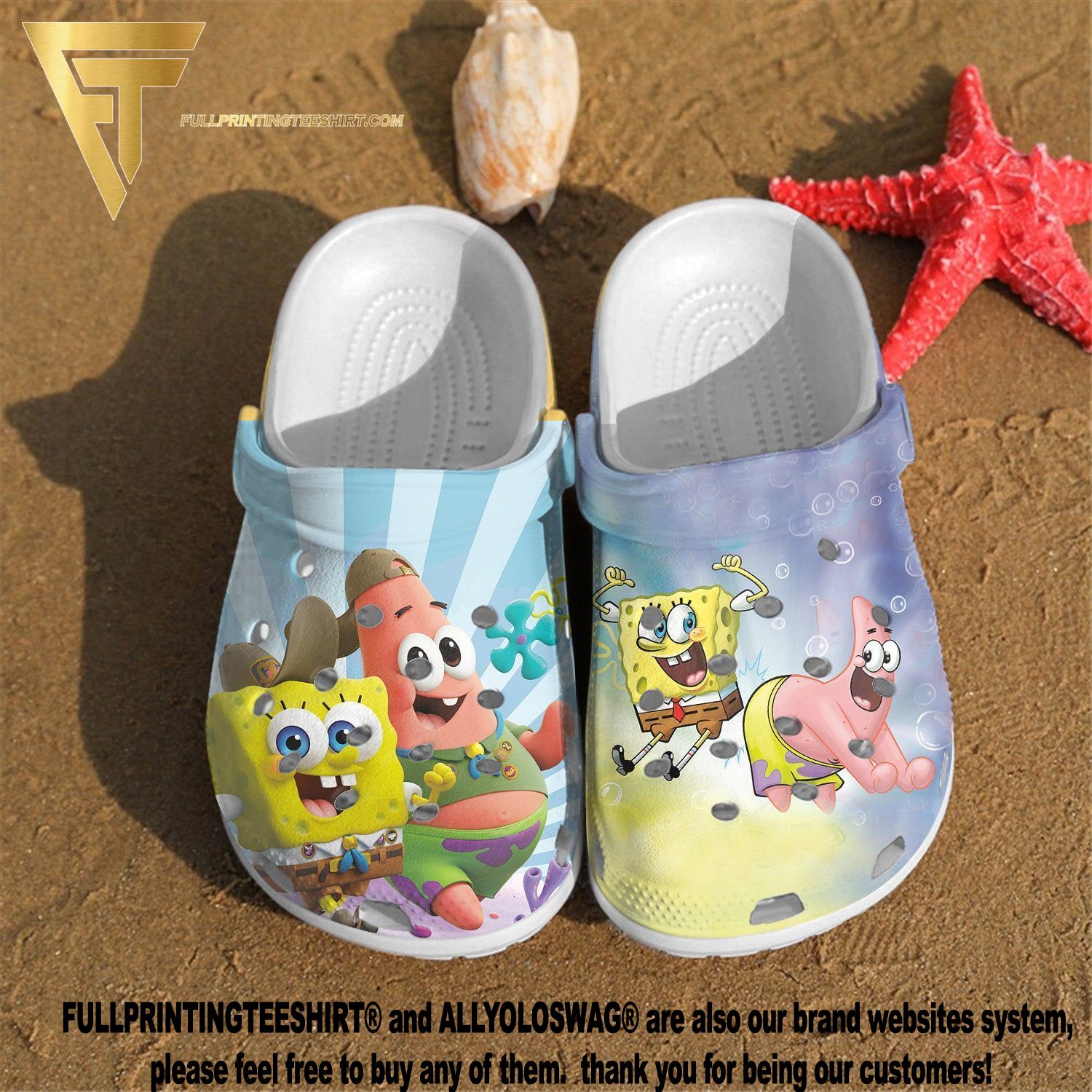 Top-selling Funny Spongebob Gift For Fan Full Printed Crocs Sandals