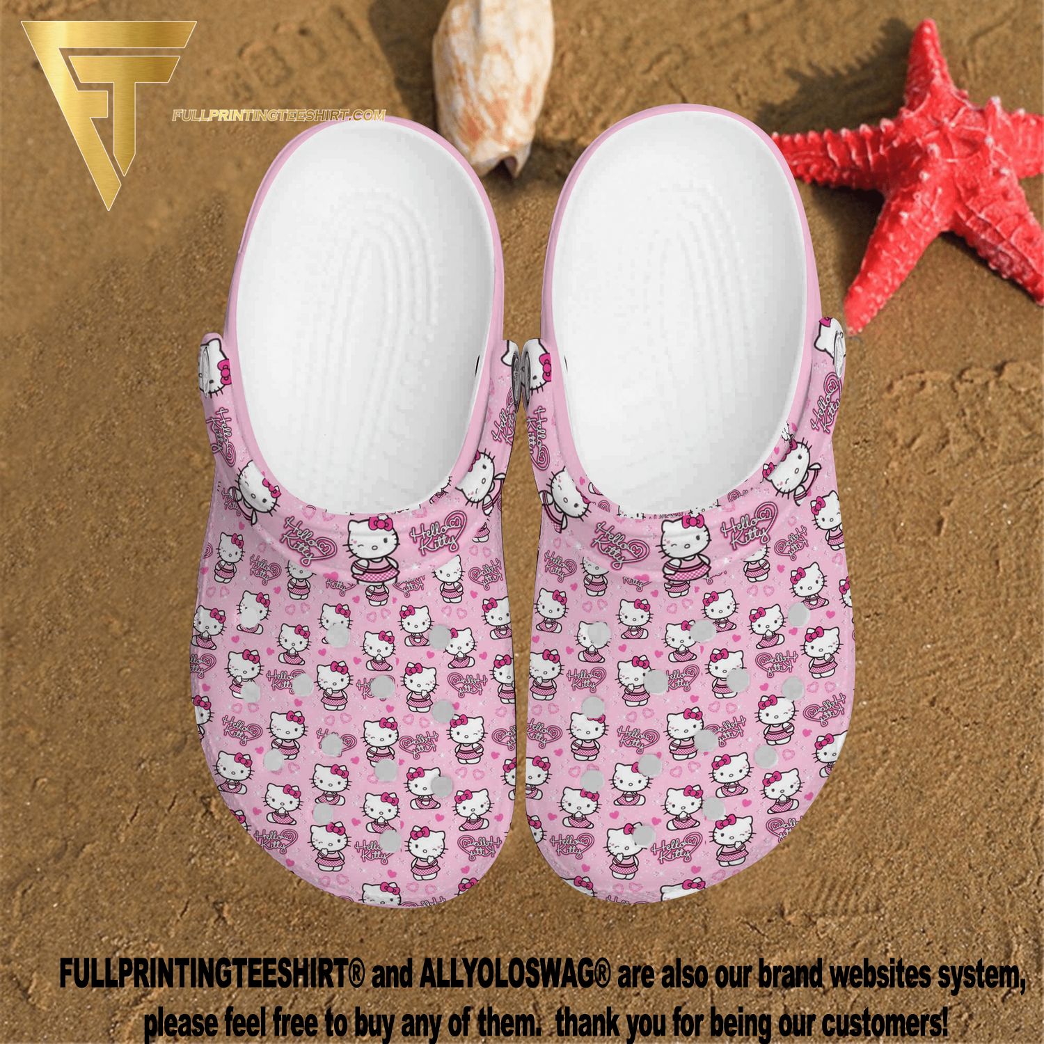 Top-selling Item] Hello Kitty Cartoon I Comfortable Classic Waterar Rubber  Crocs Shoes