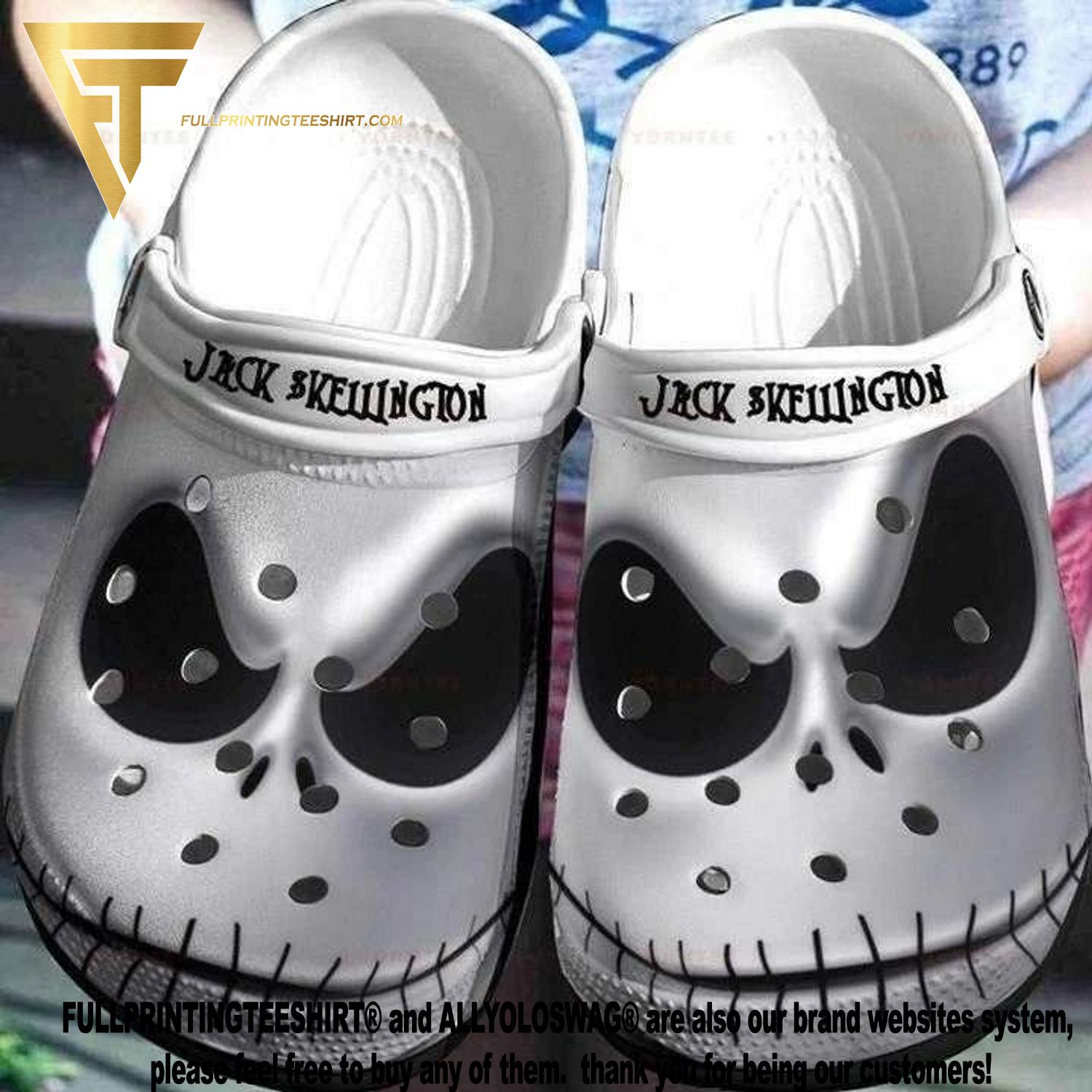 Destiny Australia siren Top-selling Item] Horror Jack Skellington Face Shoes Unisex Crocs Crocband  Clog