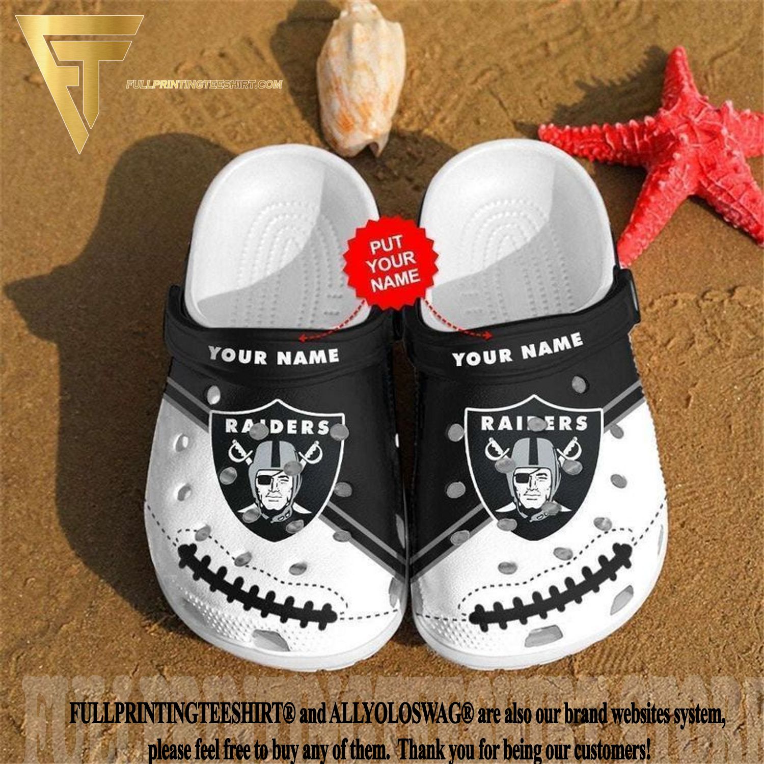 Top-selling Item] Custom name Las Vegas Raiders gift for fan Crocs Crocband  Clogs Comfy Footwear