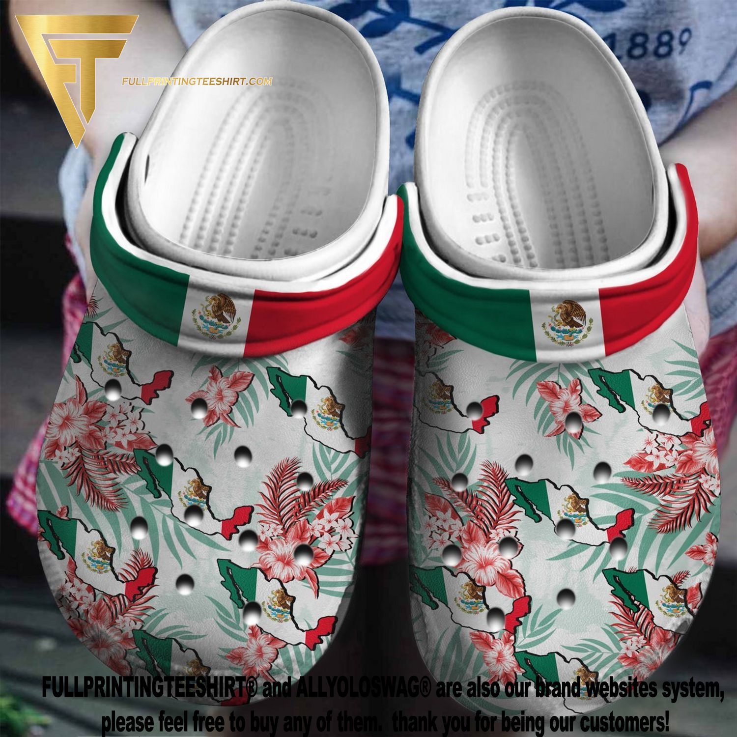 Top-selling Item] Mexico Map And Flower For Men And Women Gift For Fan  Classic Water New Outfit Crocs Unisex Crocband Clogs