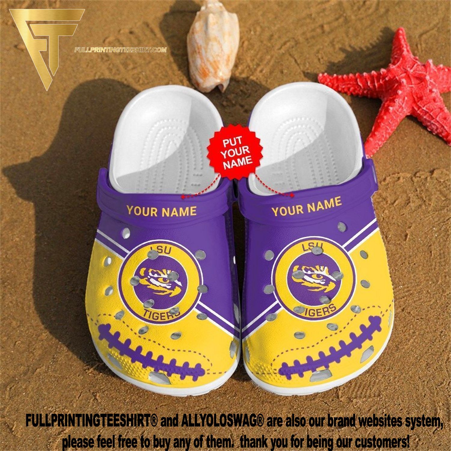 Item] Personalized Lsu Tigers And Lady Tigers Gift For Full Printed Crocs Crocband In Unisex Adult Shoes