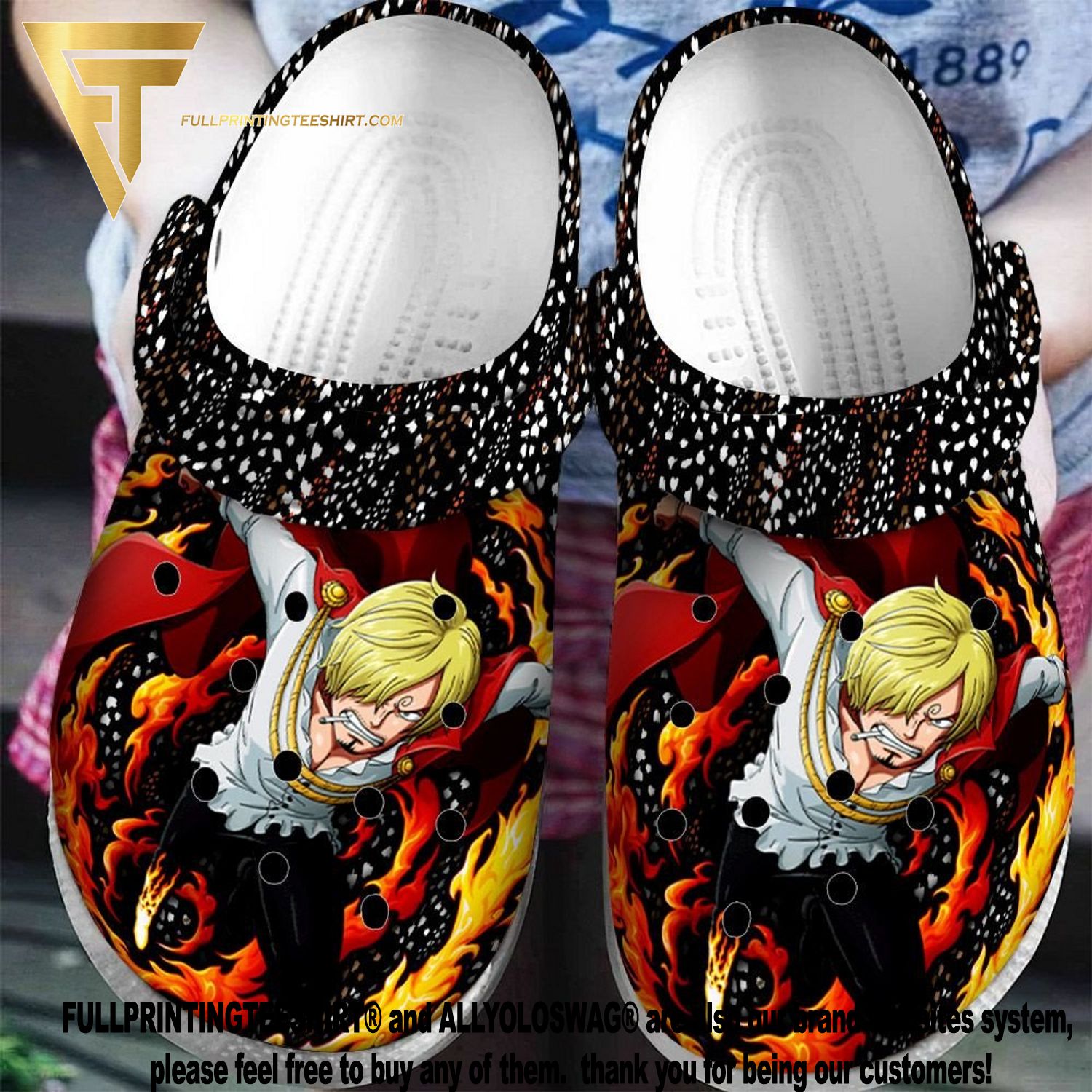 Personalised One Piece Art Custom Crocs Crocband Shoes - T-shirts Low Price