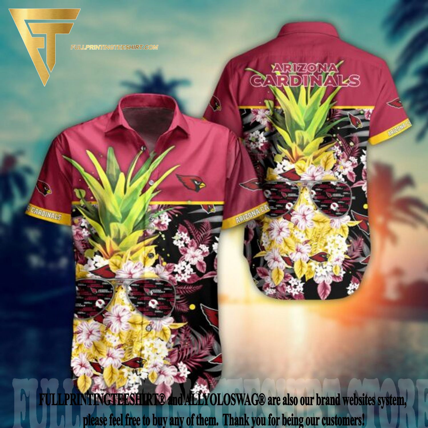 Top-selling Item] Arizona Cardinals Pineapple Full Print Hawaiian Shirt
