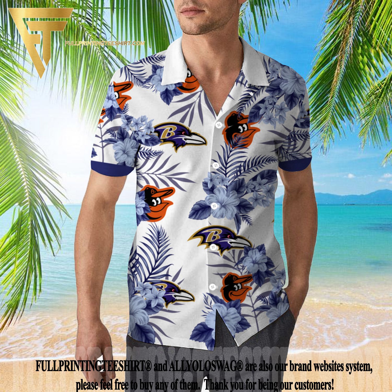 Baltimore Orioles Tropical Hawaiian Shirt