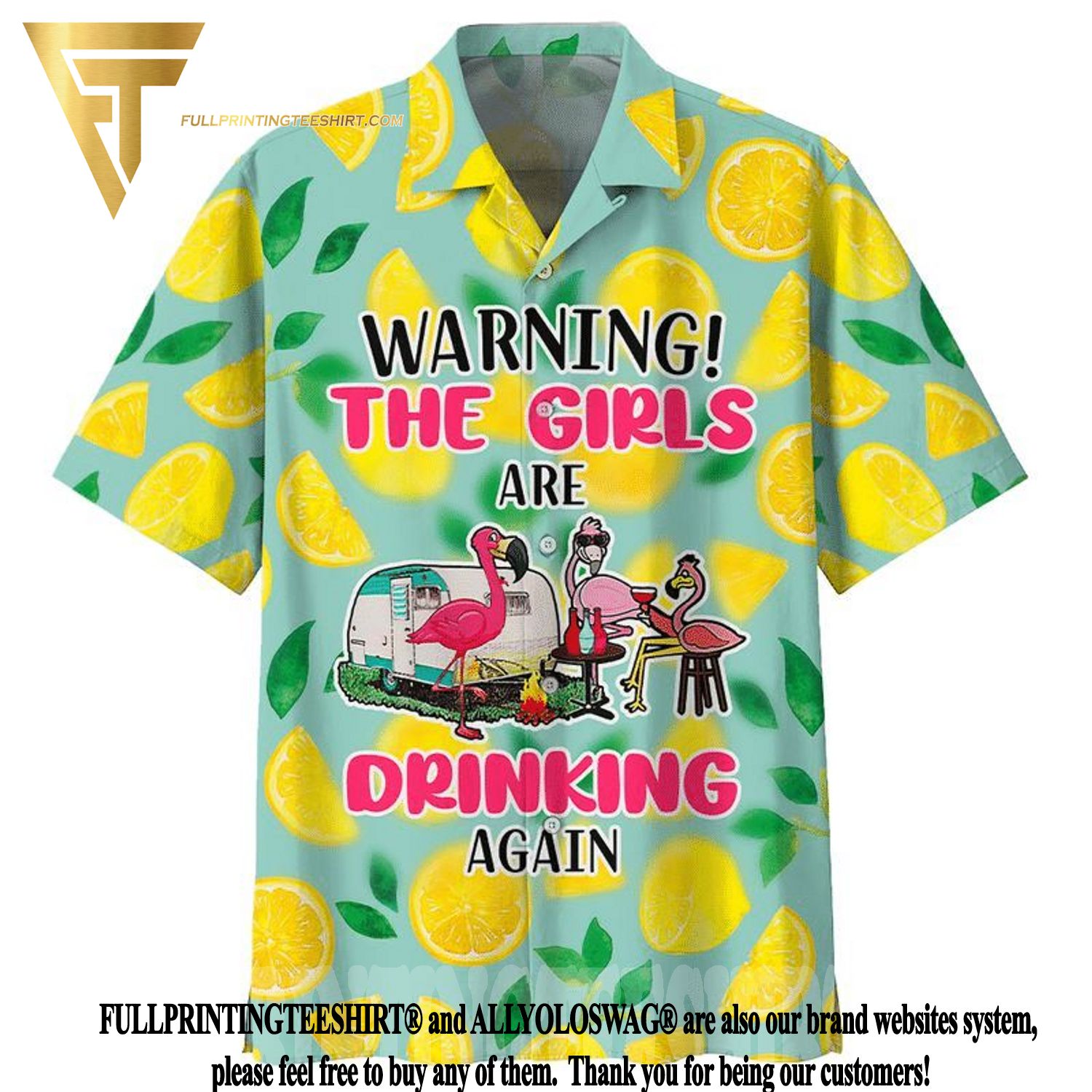 Top-selling Item] Flamingo Camping Warning The Girls Are Drinking