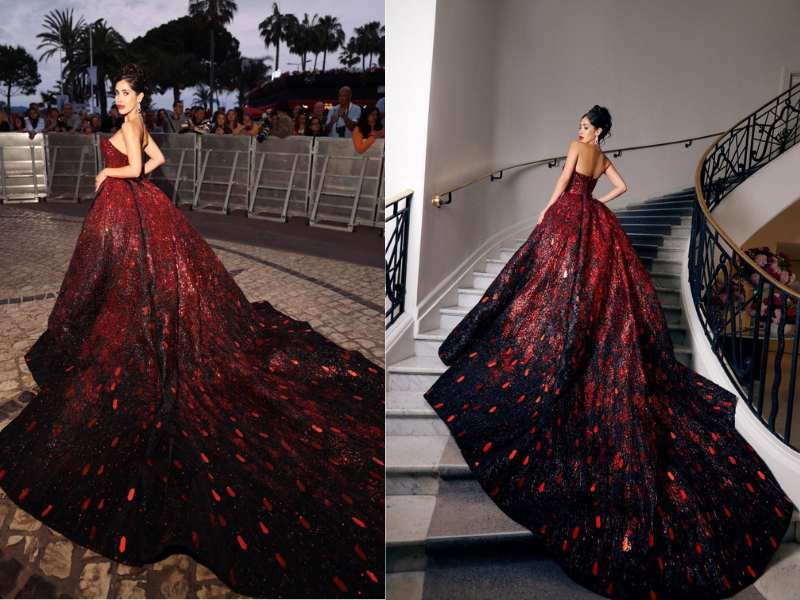 Billionaire businessman Stephania Morales shines at the Cannes film festival in the design of a Vietnamese brand