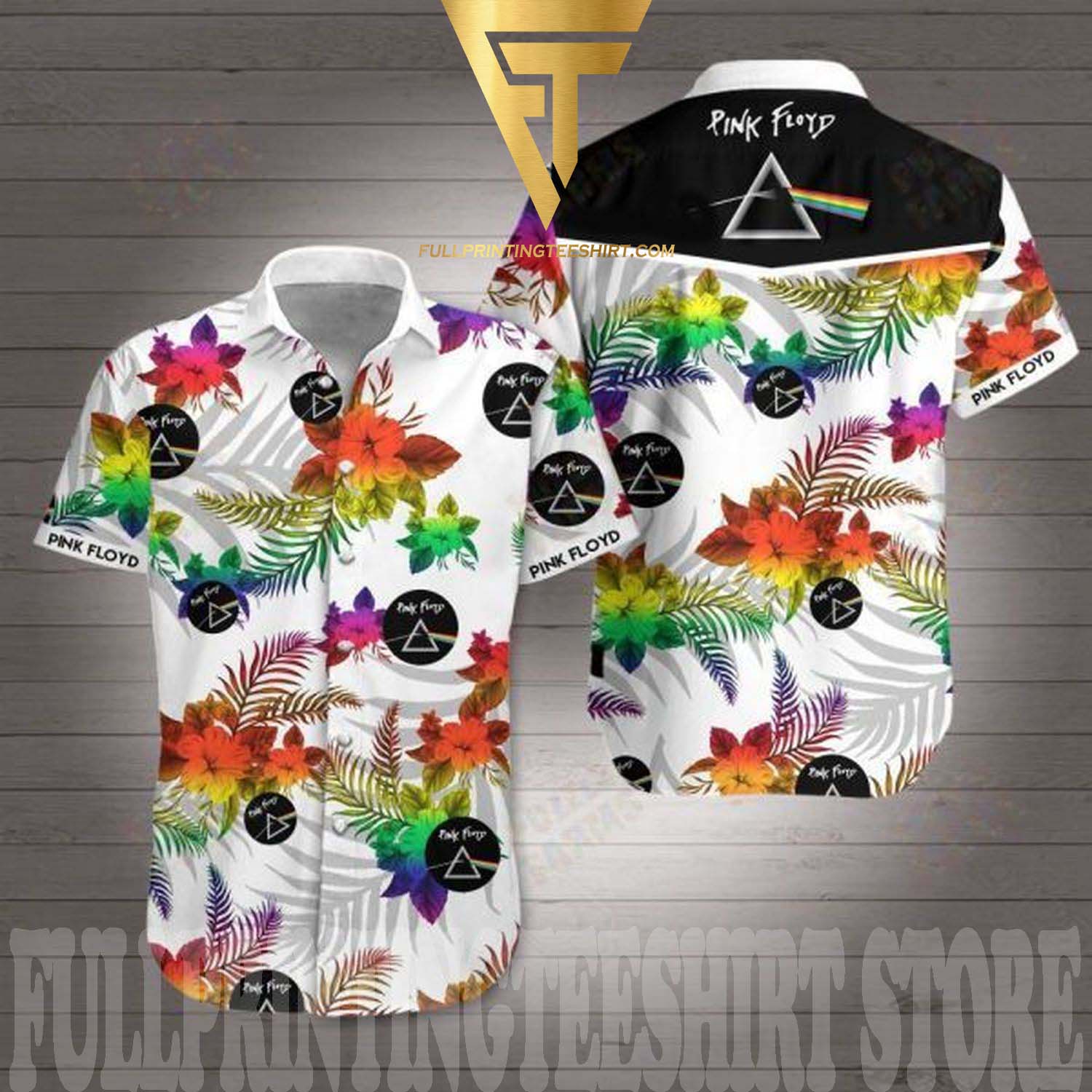Description of flowy Hawaiian shirt and Pink Floyd Hawaiian shirt
