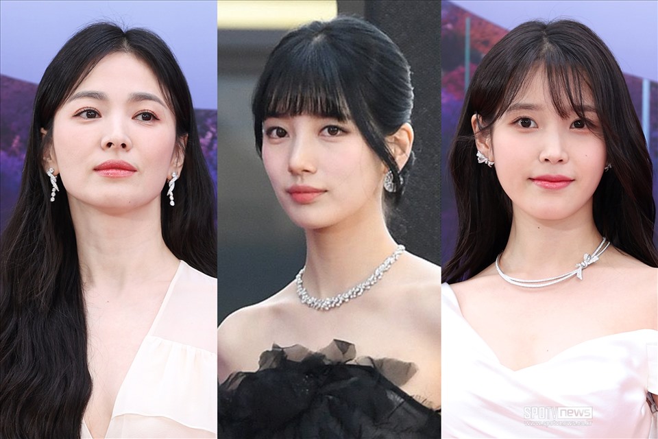 The costume battle of song hye kyo, suzy, iu on the baeksang red carpet 2023
