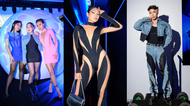 Vietnamese cult stars wear mugler x h&m's flattering designs at a colorful fashion party