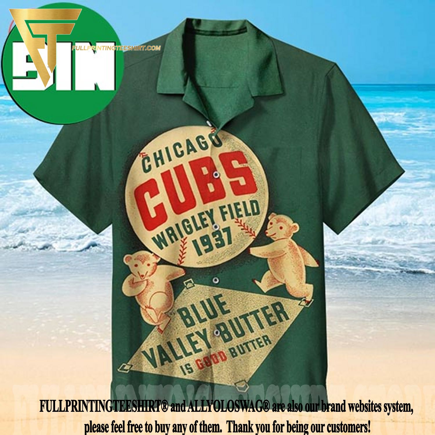 Chicago Cubs Hawaiian Retro Logo MLB Summer Beach Men And Women