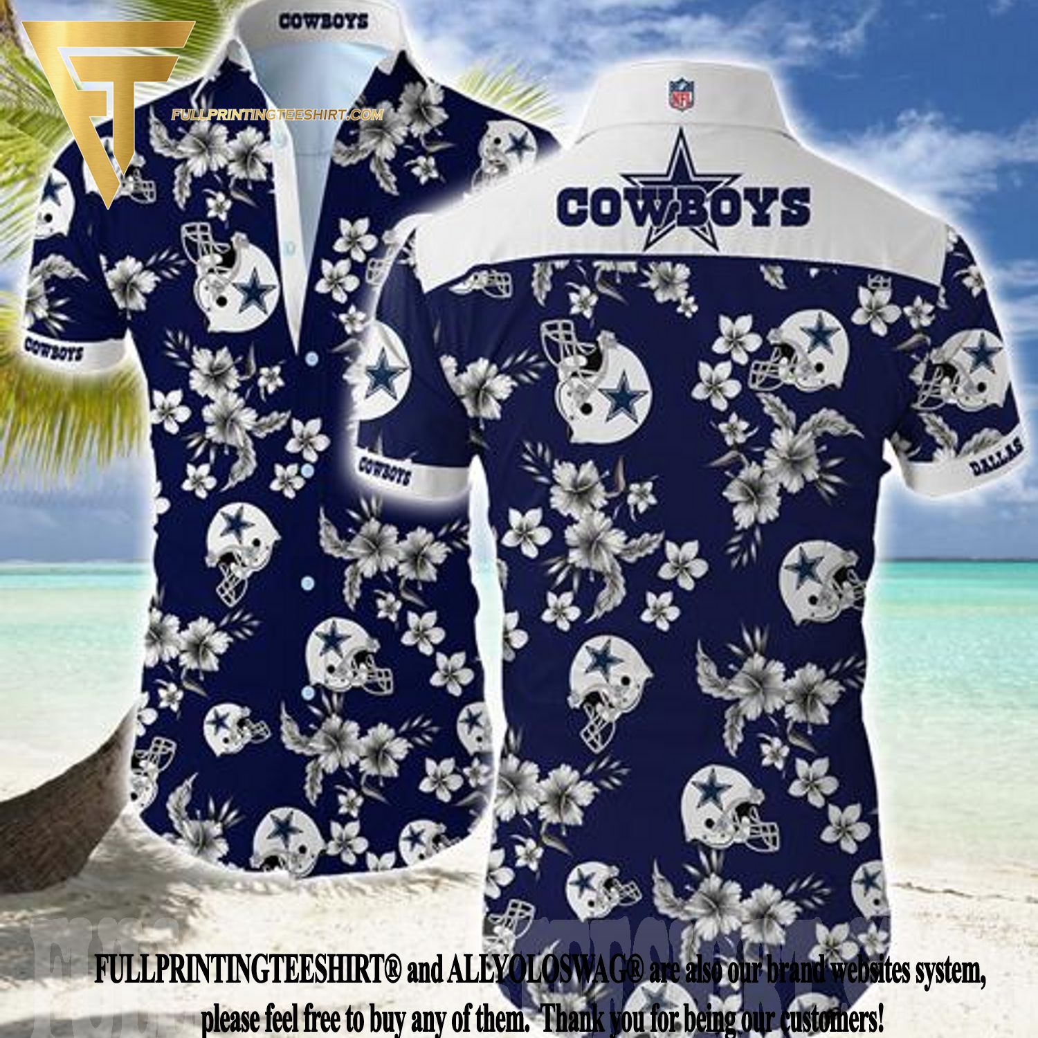 dallas cowboys floral shirt