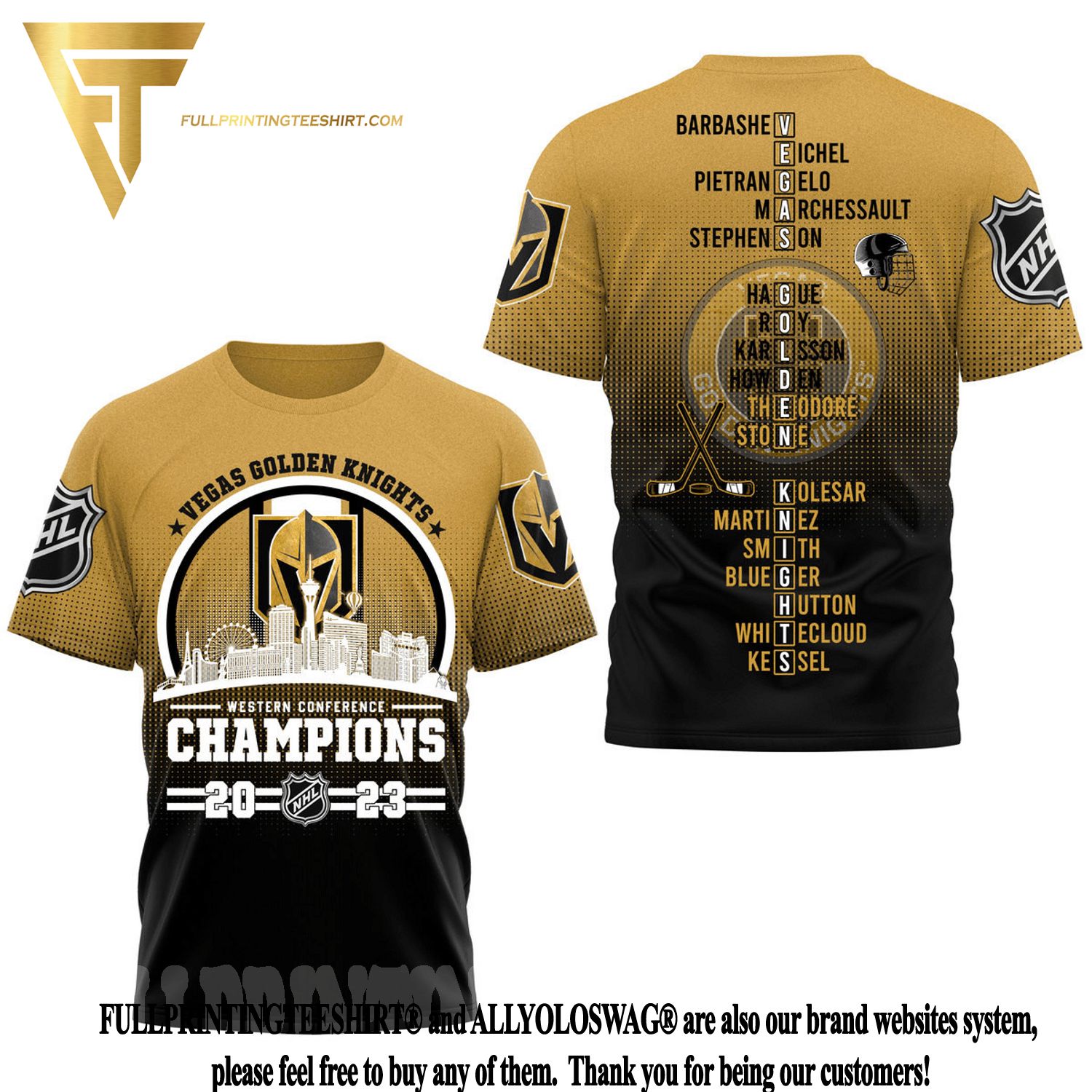 Custom Vegas Golden Knights Western Conference Champions 2018 Interference  Black T-Shirt
