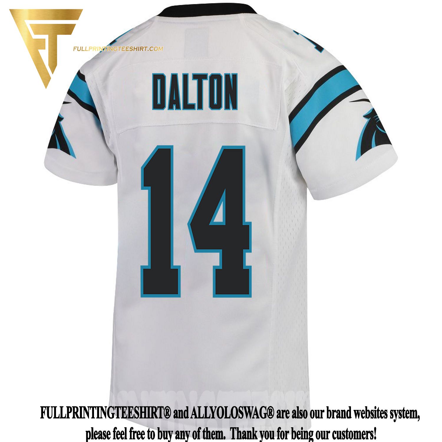 Men's Carolina Panthers Andy Dalton Nike Black Team Game Jersey